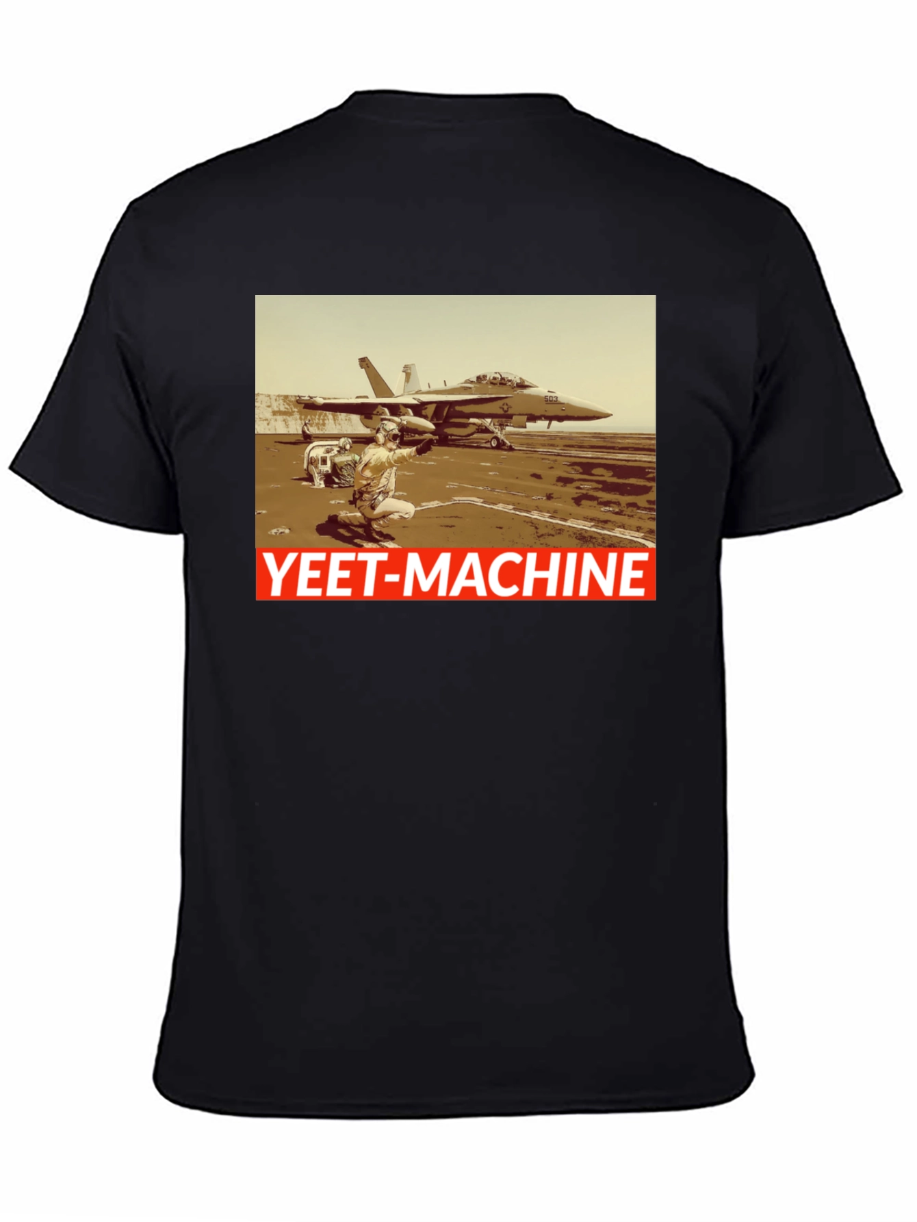 Yeet-Machine Aviation T-Shirt - Black Crew Neck