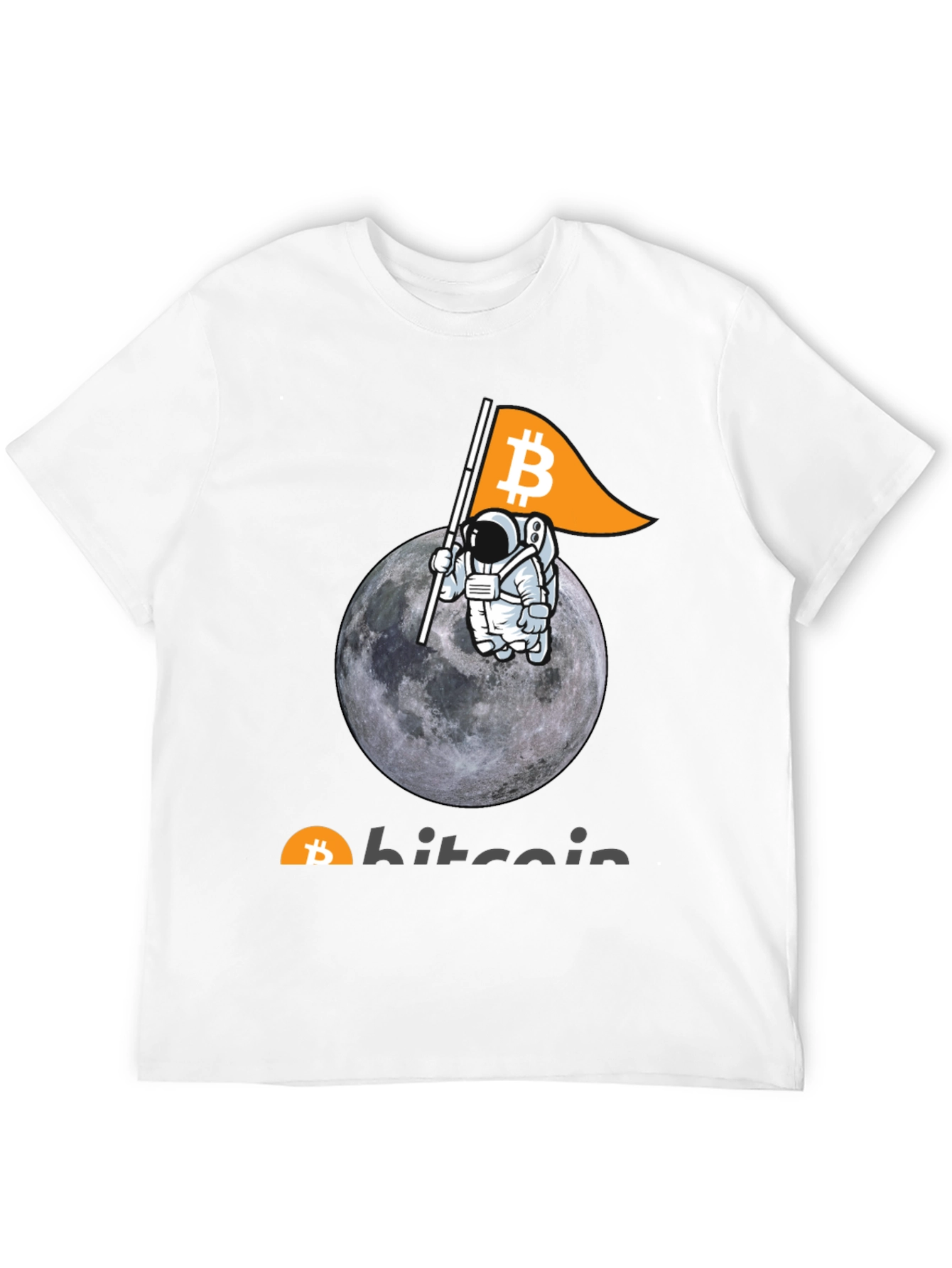 Bitcoin Astronaut Moon Graphic T-Shirt