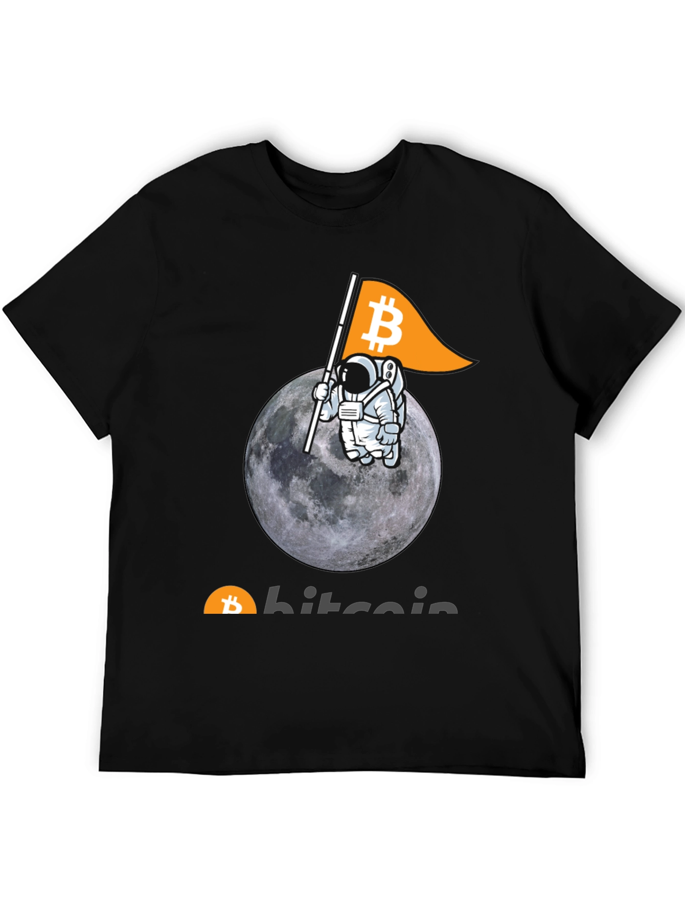 Bitcoin Astronaut Moon Graphic T-Shirt