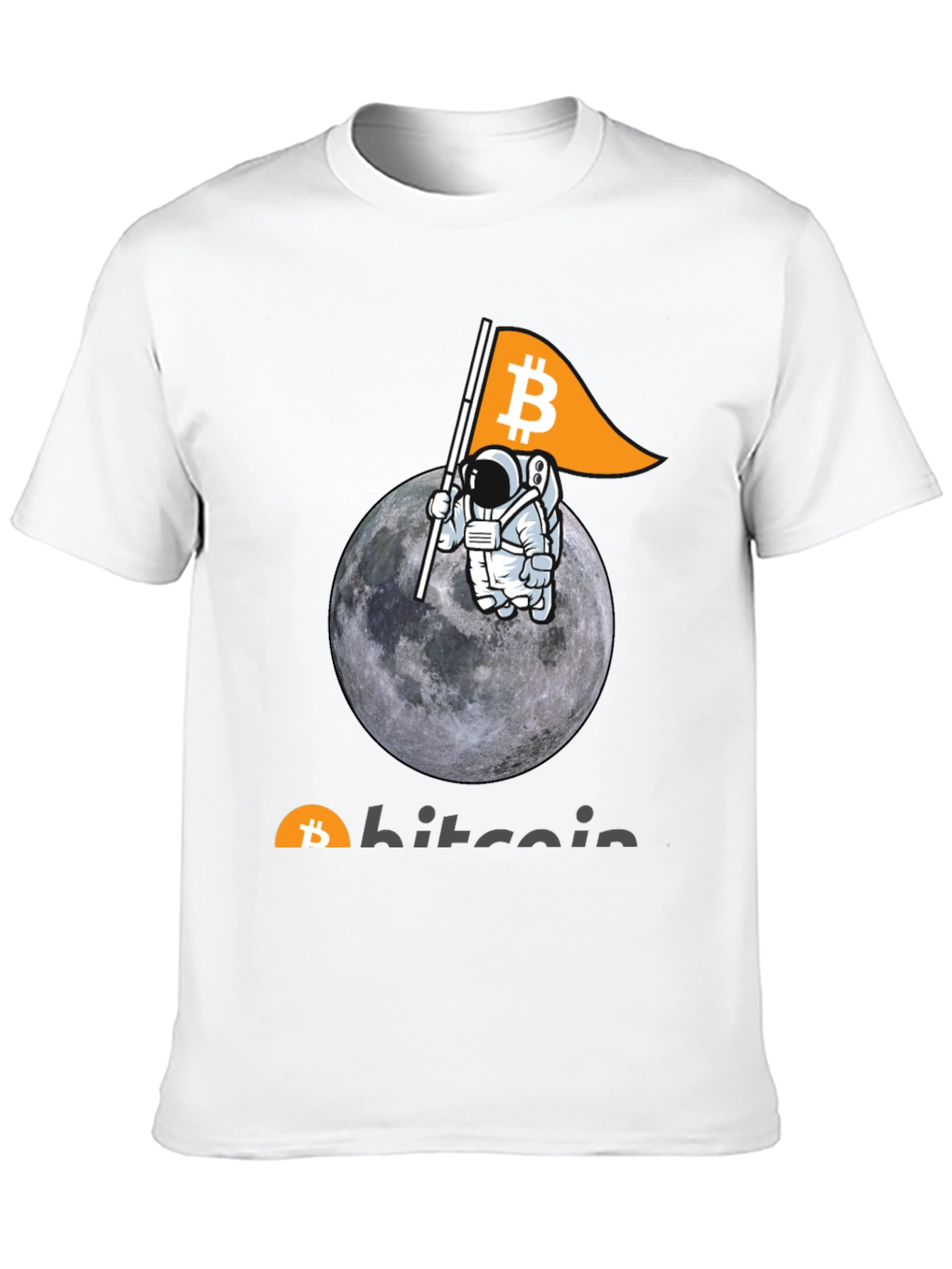 Bitcoin Astronaut Moon Graphic T-Shirt