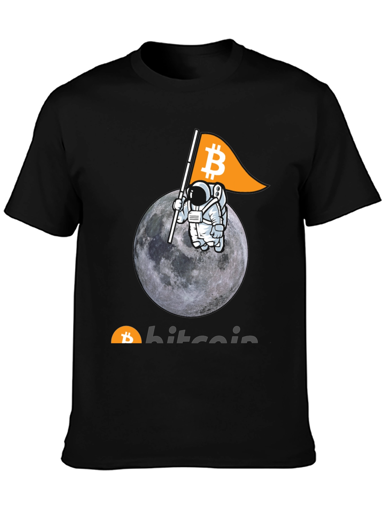 Bitcoin Astronaut Moon Graphic T-Shirt