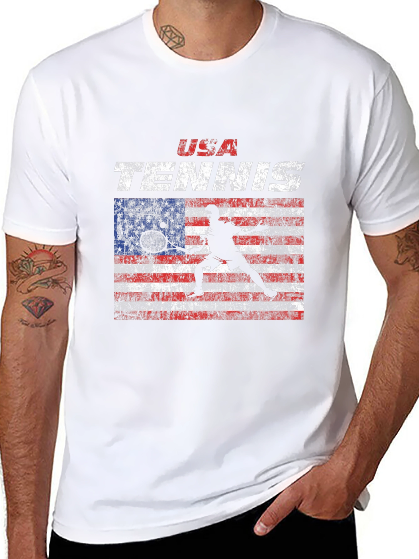 USA Tennis Flag Graphic T-Shirt