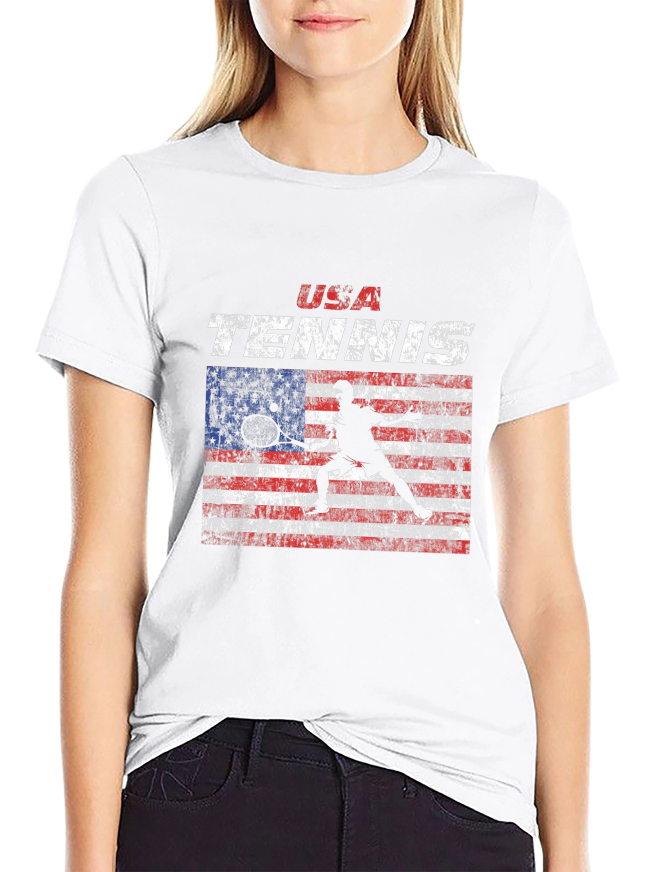 USA Tennis Flag Graphic T-Shirt
