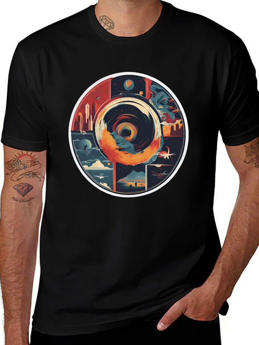 Abstract Vortex Graphic Tee - Unique Design Soft Cotton