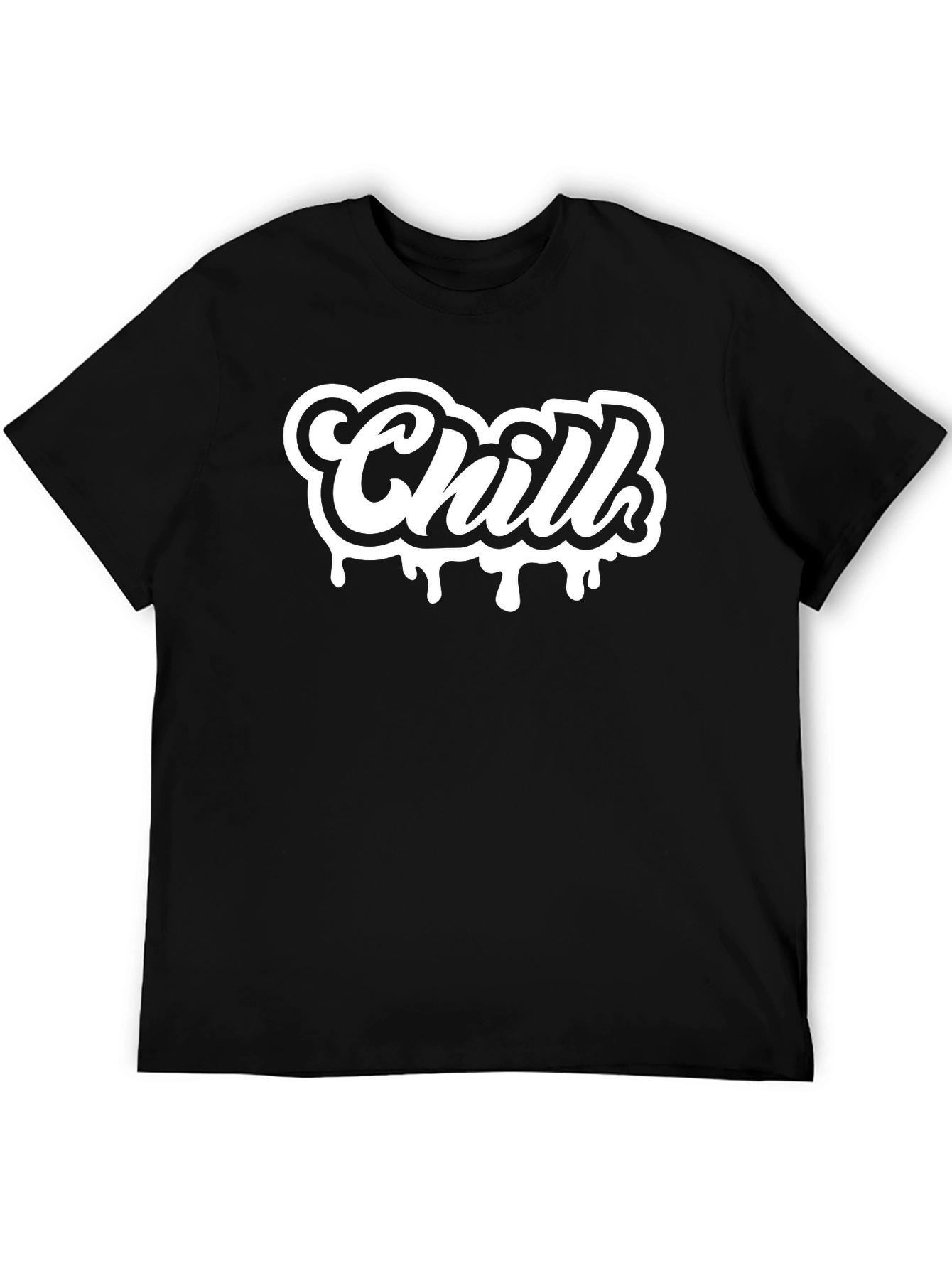Chill Drip Graphic Tee - Casual Black T-Shirt