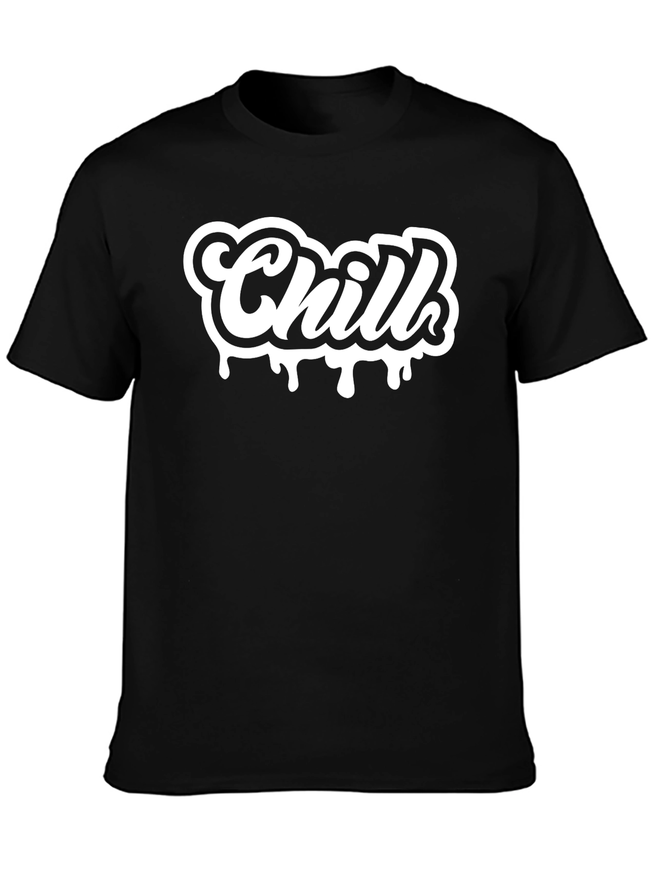 Chill Drip Graphic Tee - Casual Black T-Shirt