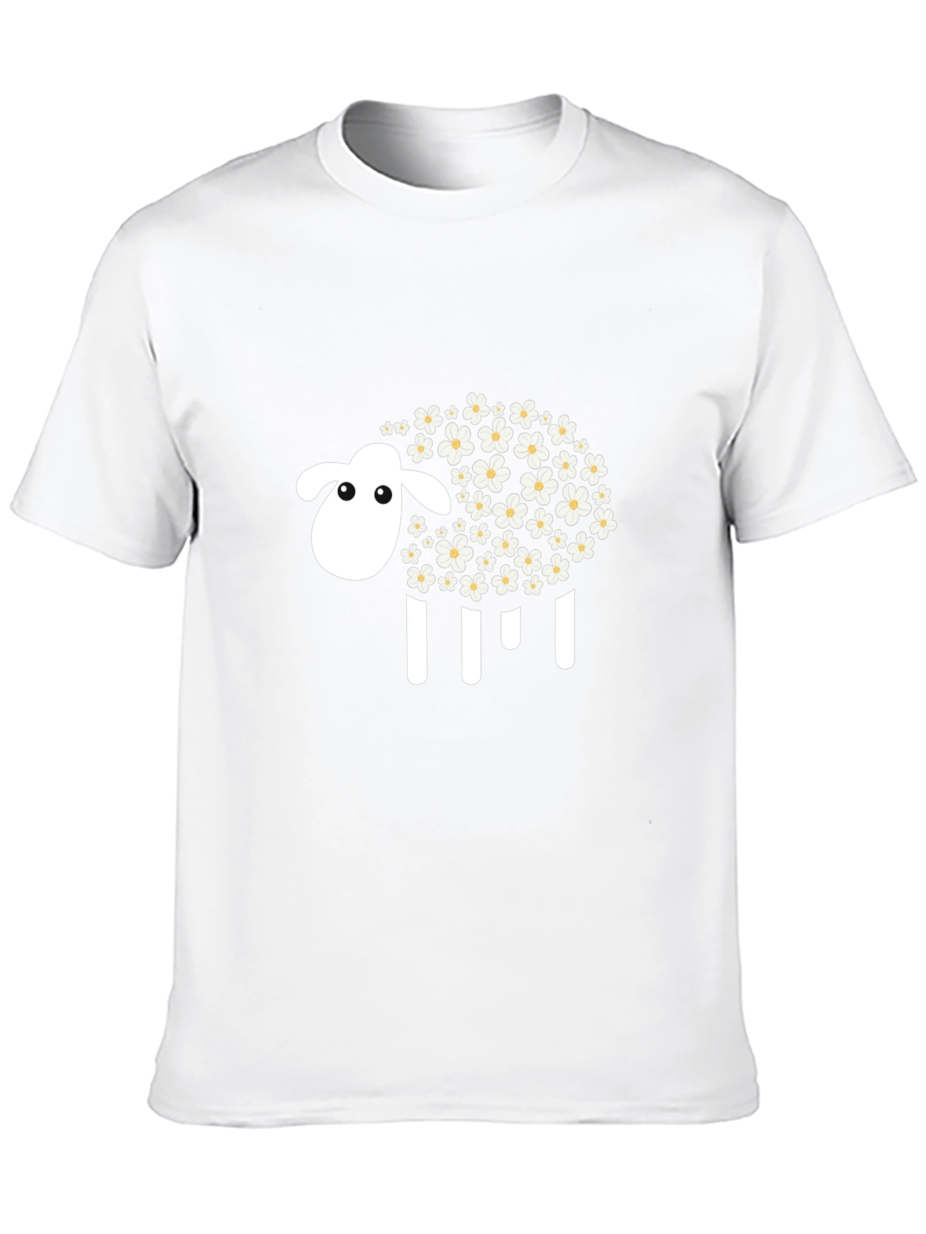 Floral Sheep Graphic Tee - Black