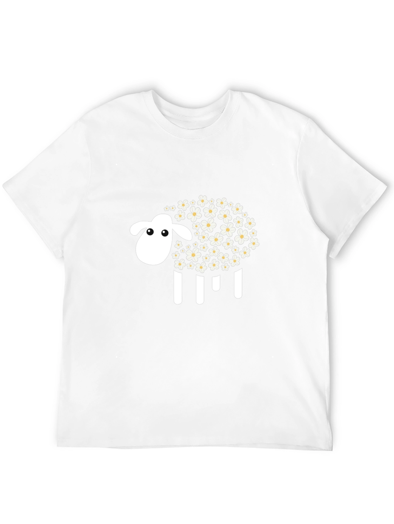 Floral Sheep Graphic Tee - Black