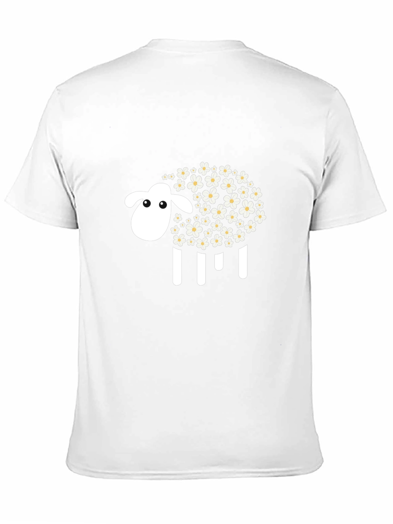 Floral Sheep Graphic Tee - Black