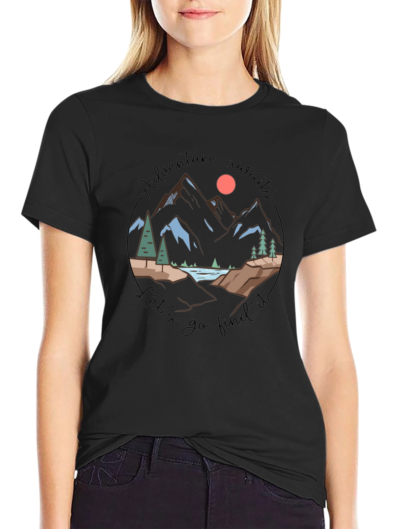 Adventure Awaits Graphic Tee - Black