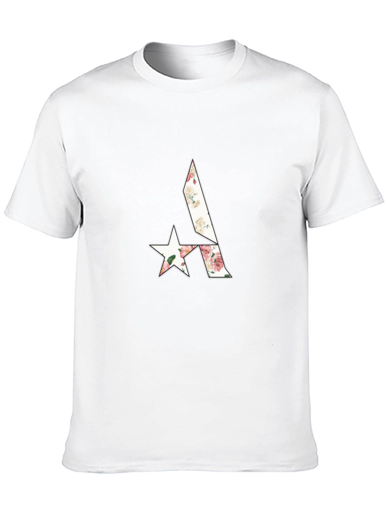 Floral Geometric Graphic Black T-Shirt
