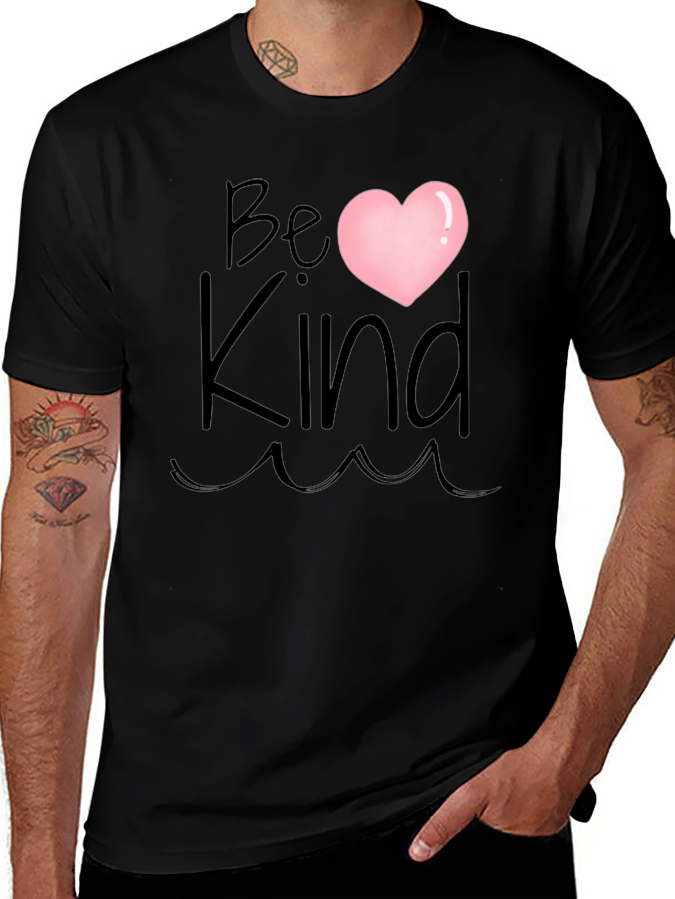 Be Kind Heart T-Shirt - Black