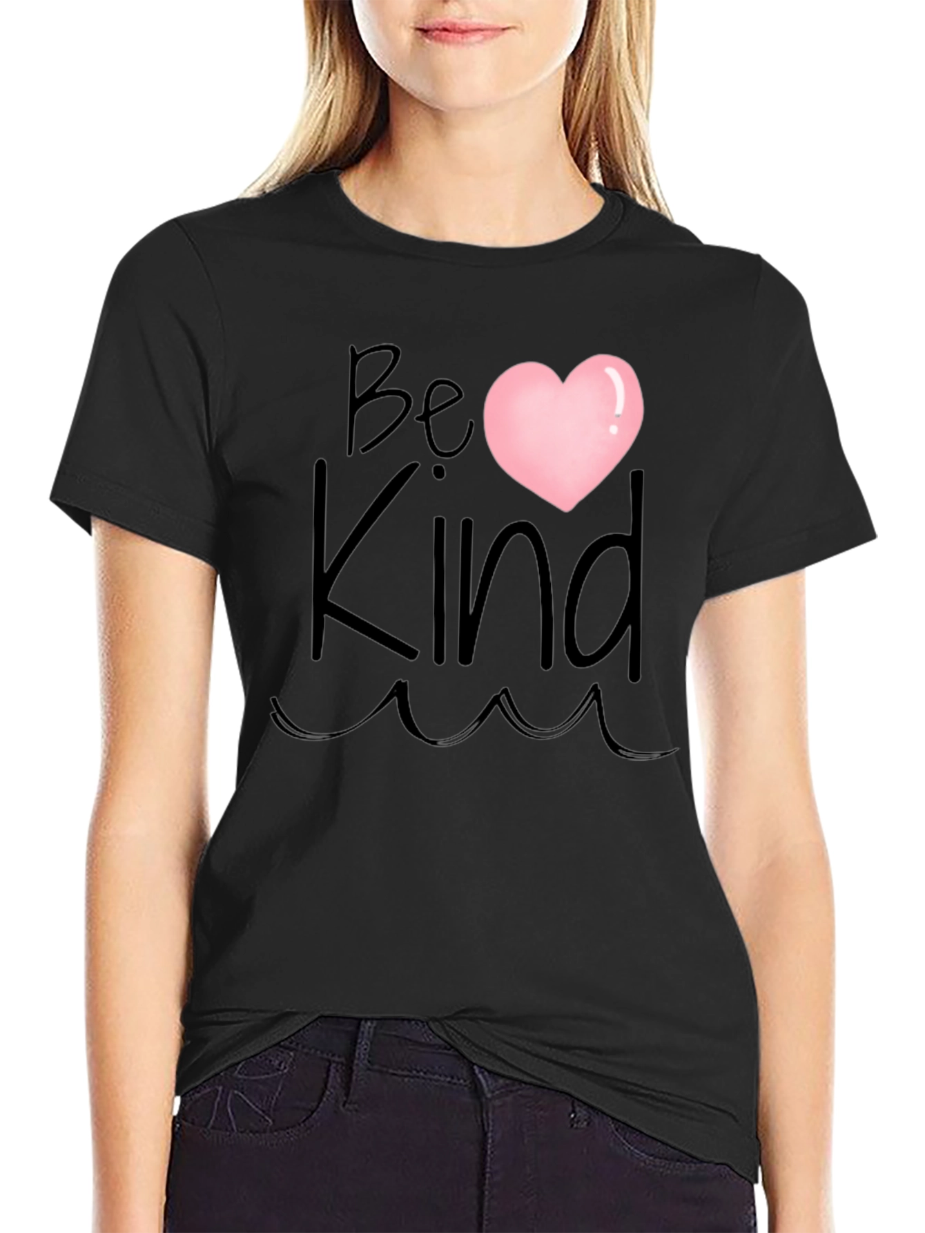 Be Kind Heart T-Shirt - Black