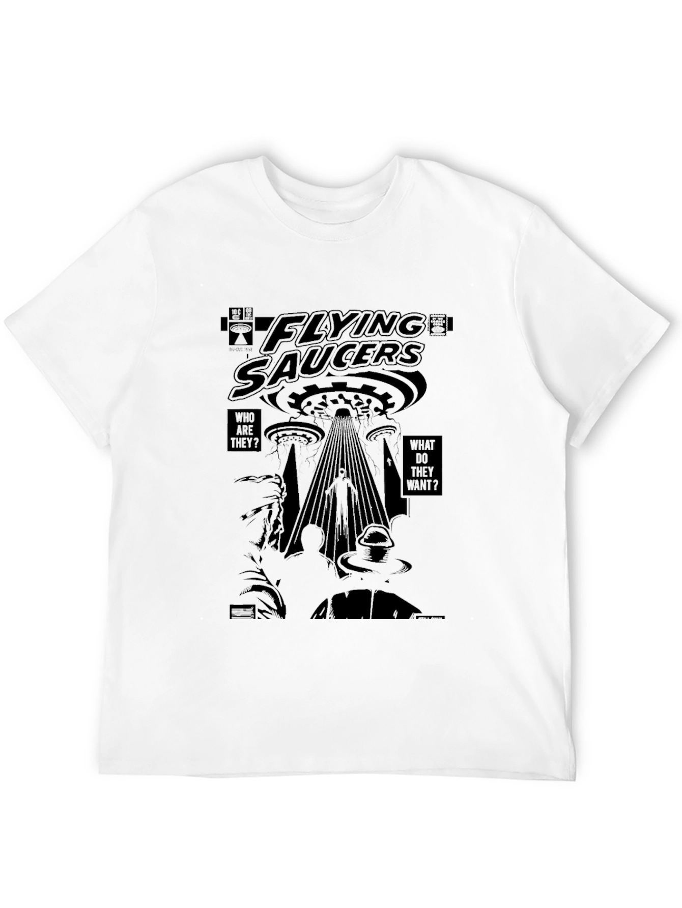 Flying Saucers Graphic T-Shirt - Black