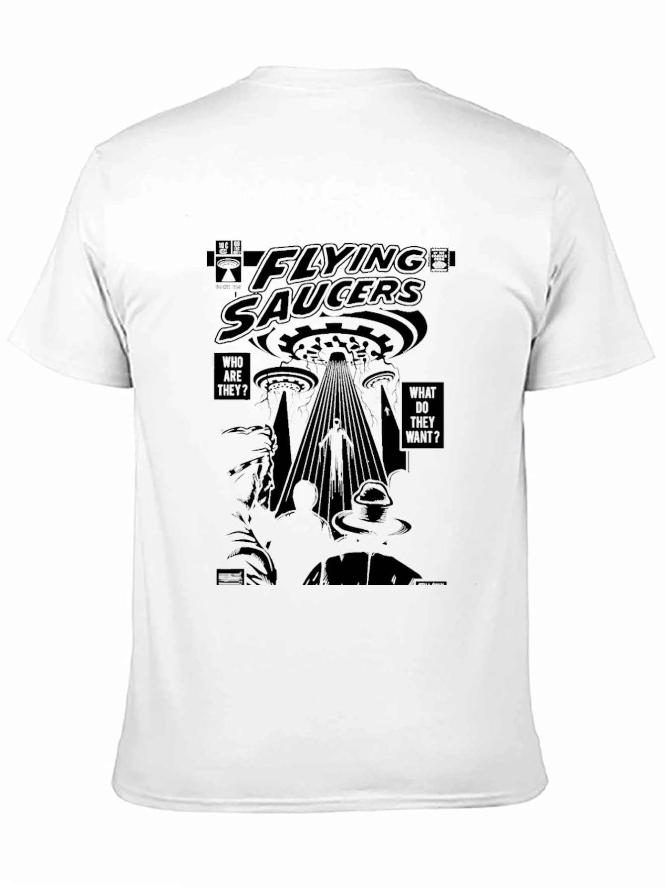 Flying Saucers Graphic T-Shirt - Black