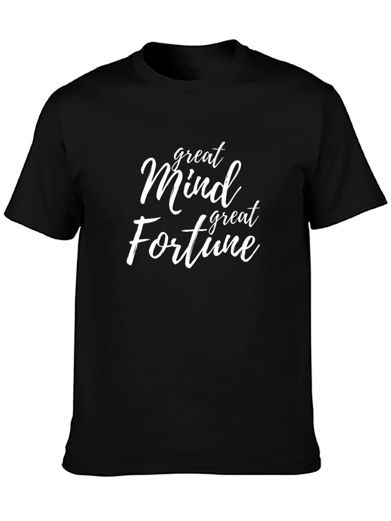 Great Mind Great Fortune Black Graphic T-Shirt