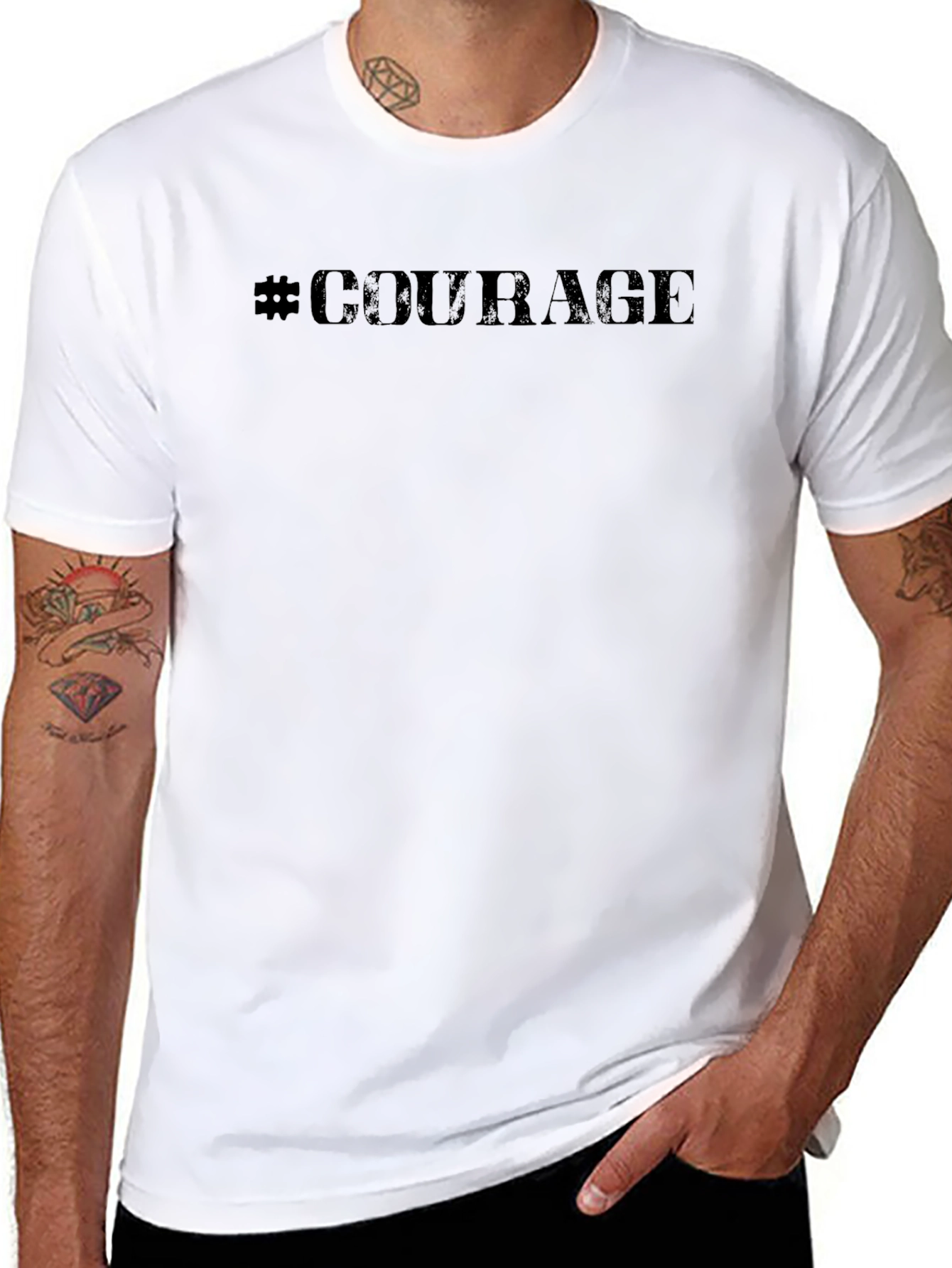 Courage Graphic Black T-Shirt - Everyday Wear