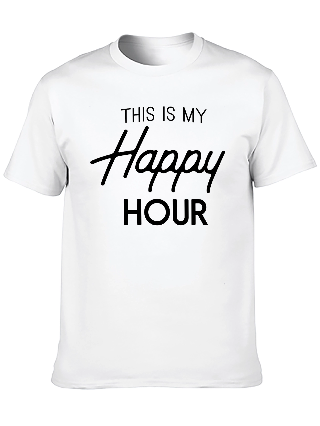 Happy Hour T-Shirt - Mens Black Crew Neck Tee