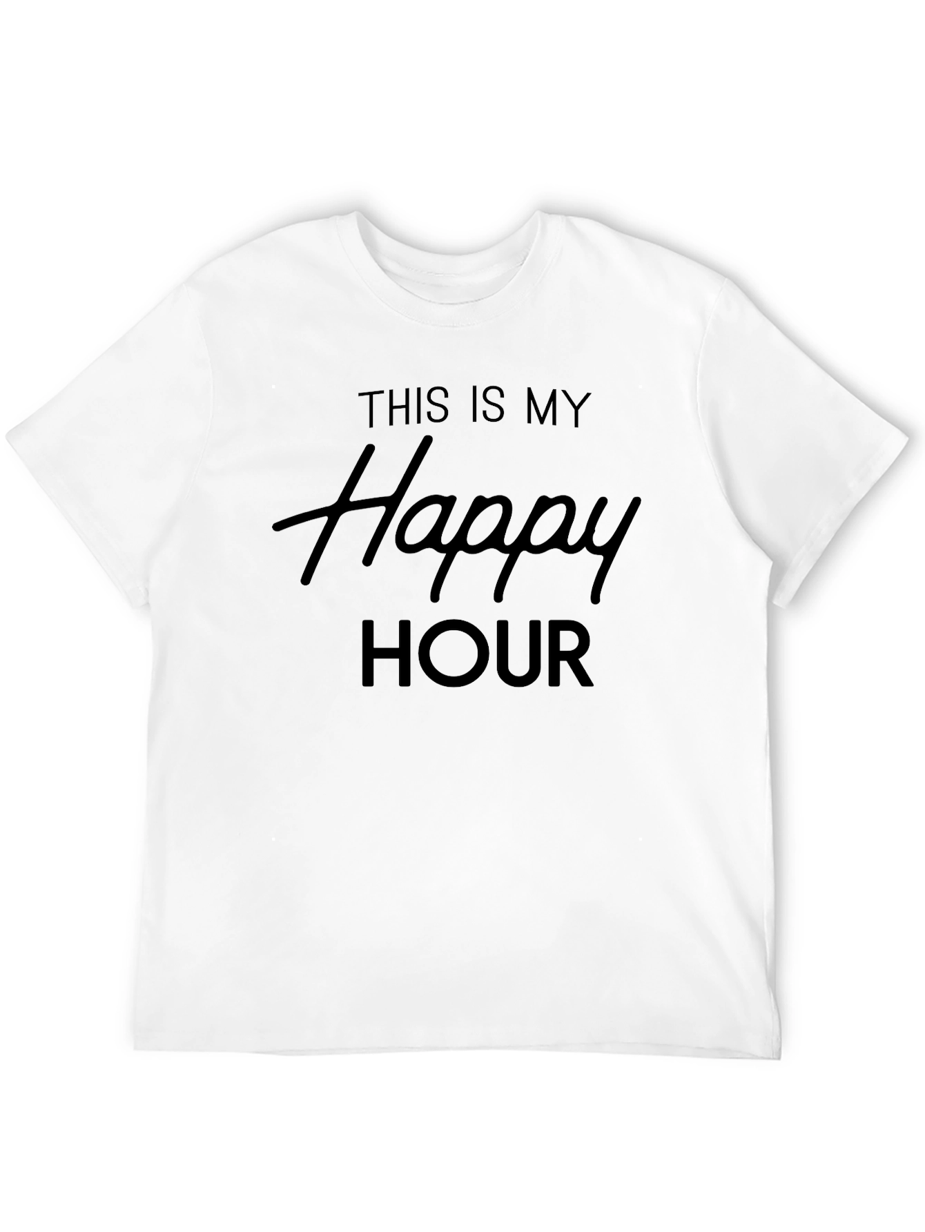 Happy Hour T-Shirt - Mens Black Crew Neck Tee