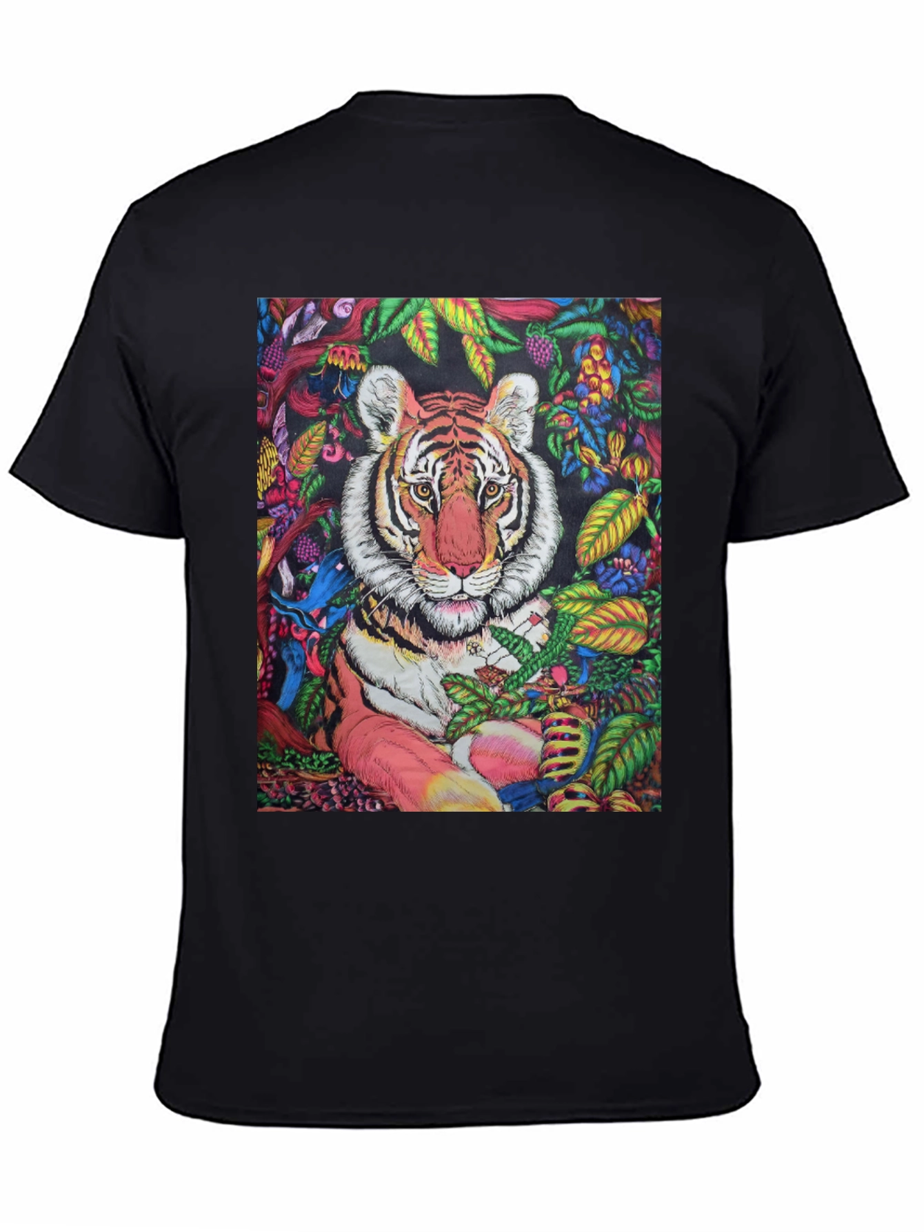 Tiger Jungle Graphic Black T-Shirt