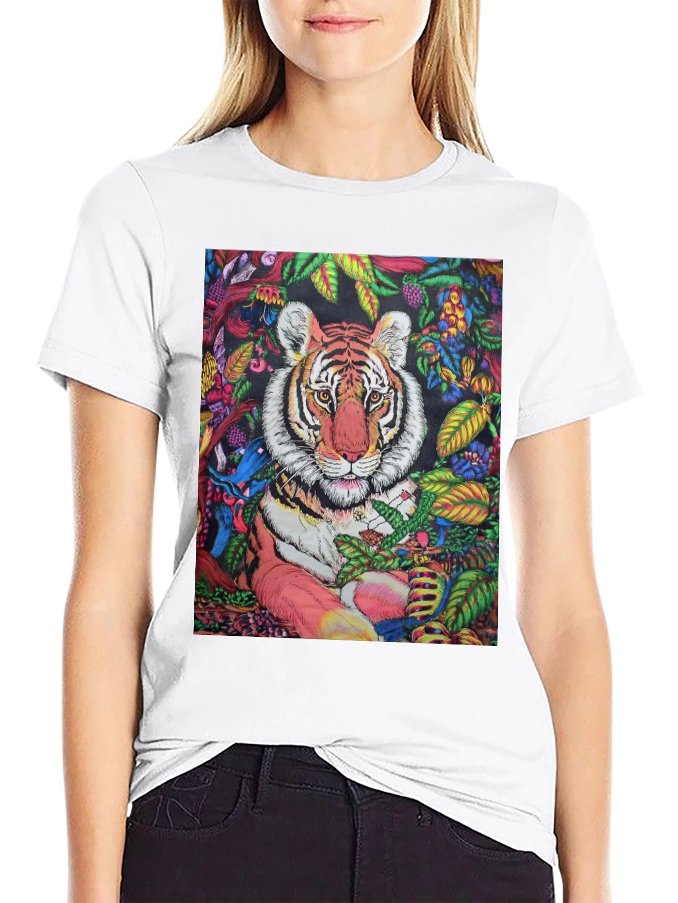 Tiger Jungle Graphic Black T-Shirt