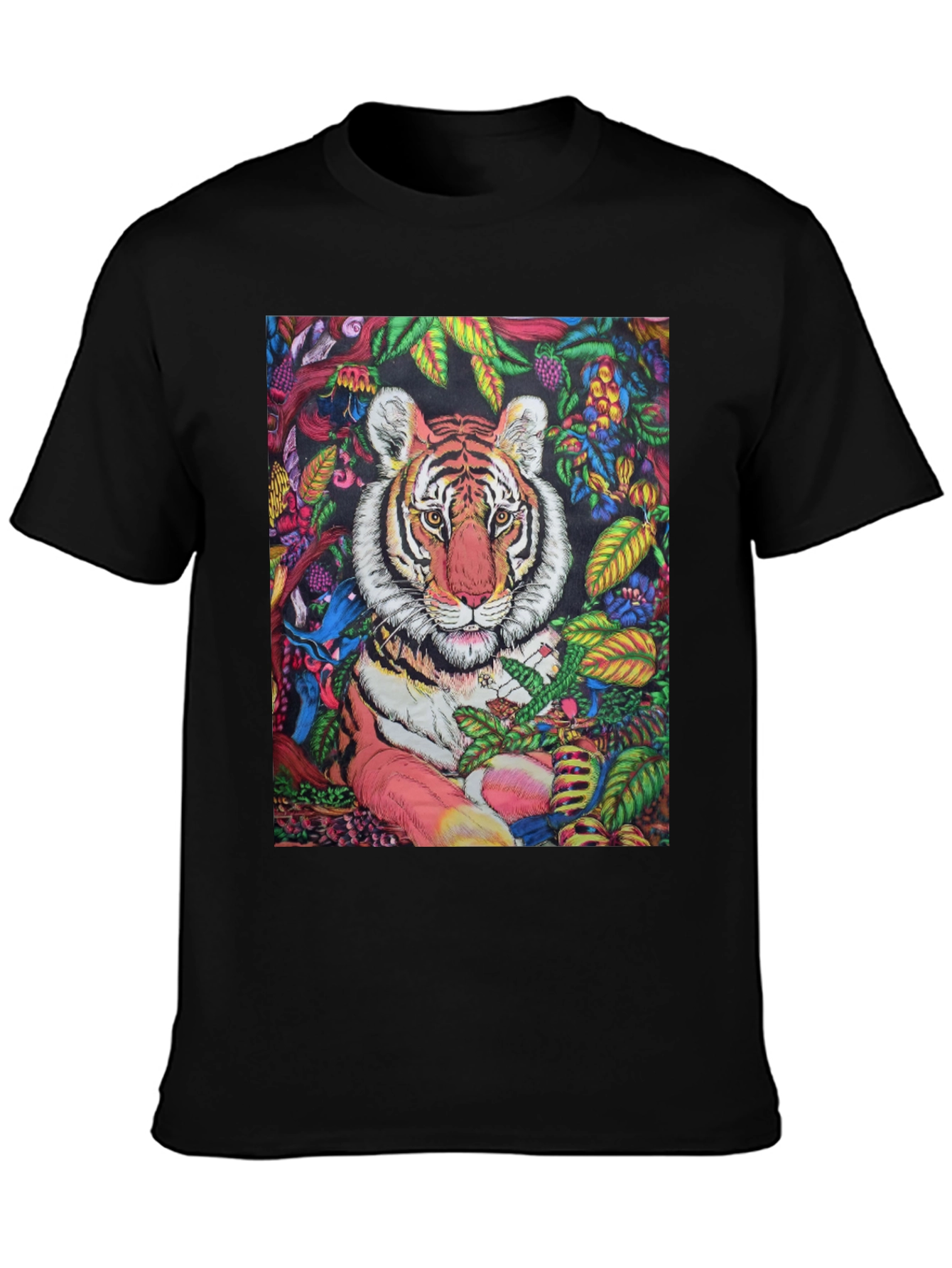 Tiger Jungle Graphic Black T-Shirt