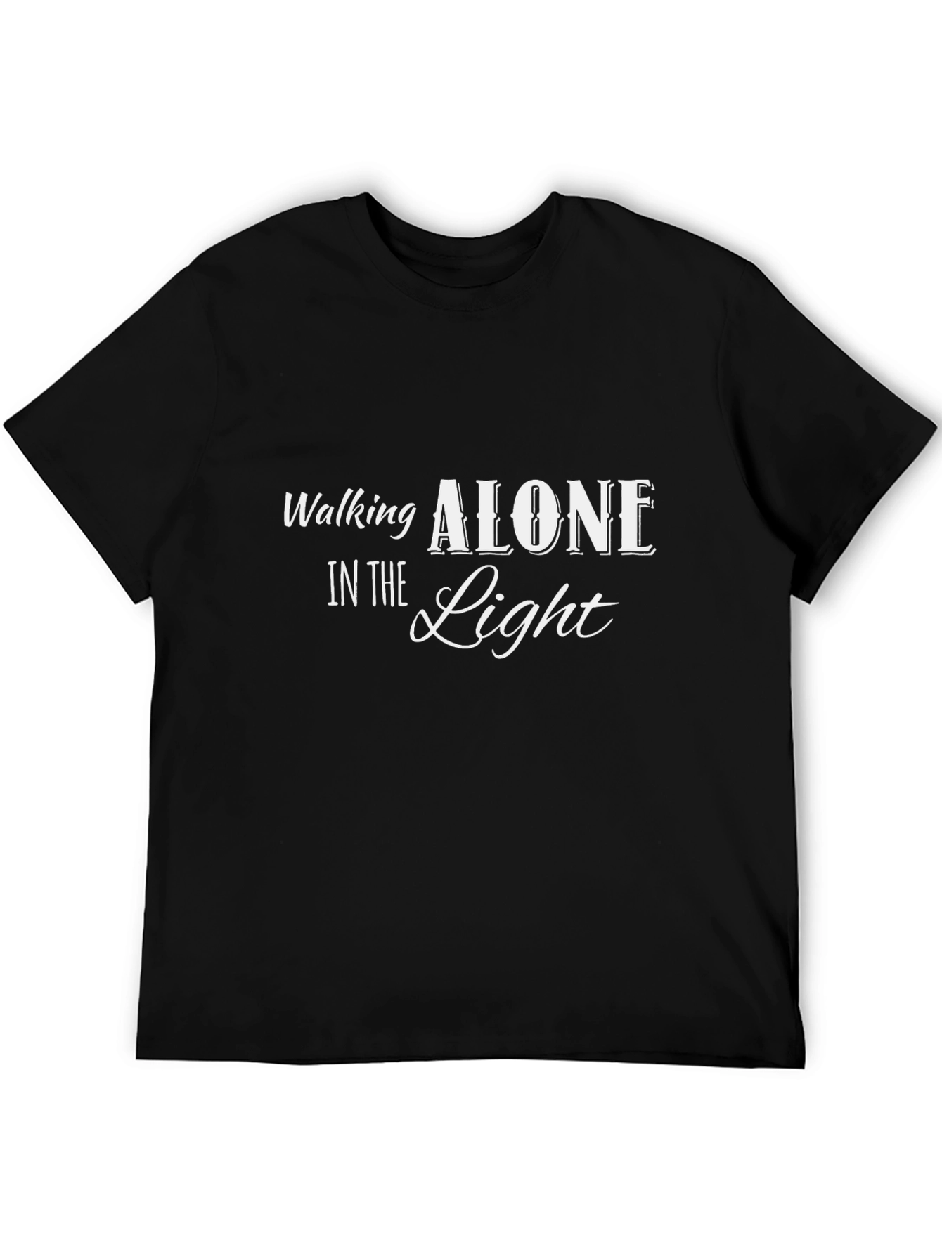 Walking Alone in the Light Black Tee