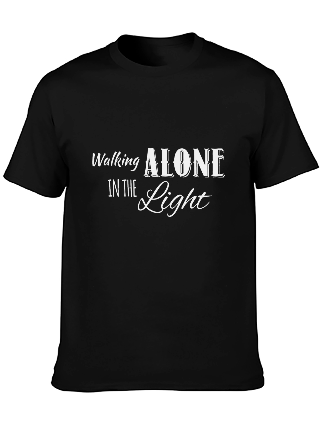 Walking Alone in the Light Black Tee