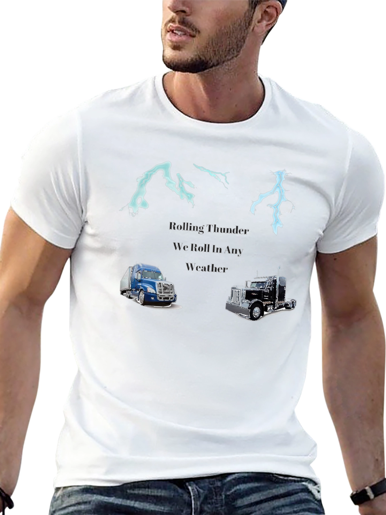 Rolling Thunder Trucker T-Shirt - Ride in Any Weather