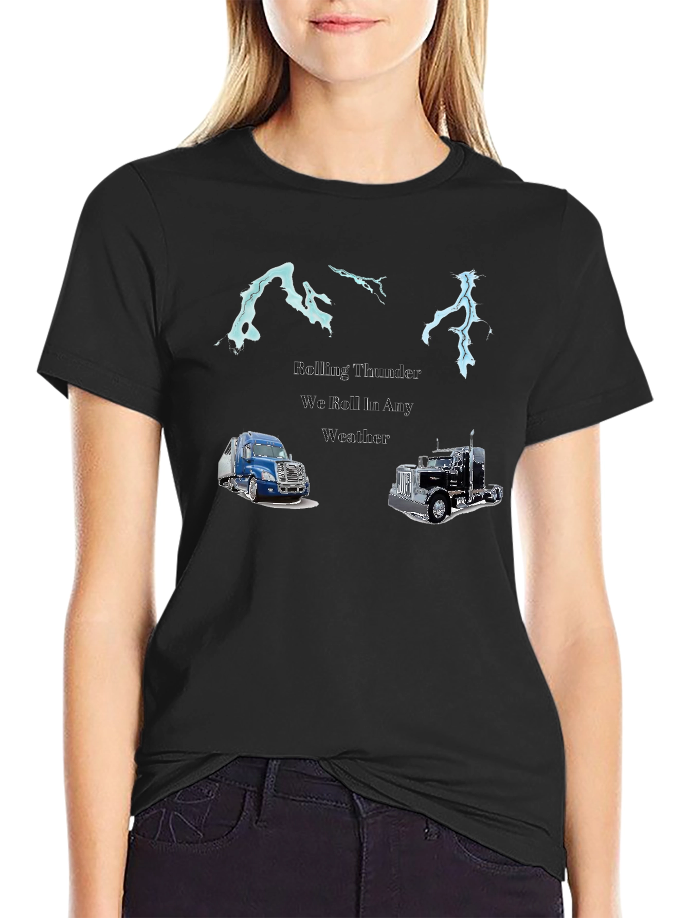 Rolling Thunder Trucker T-Shirt - Ride in Any Weather