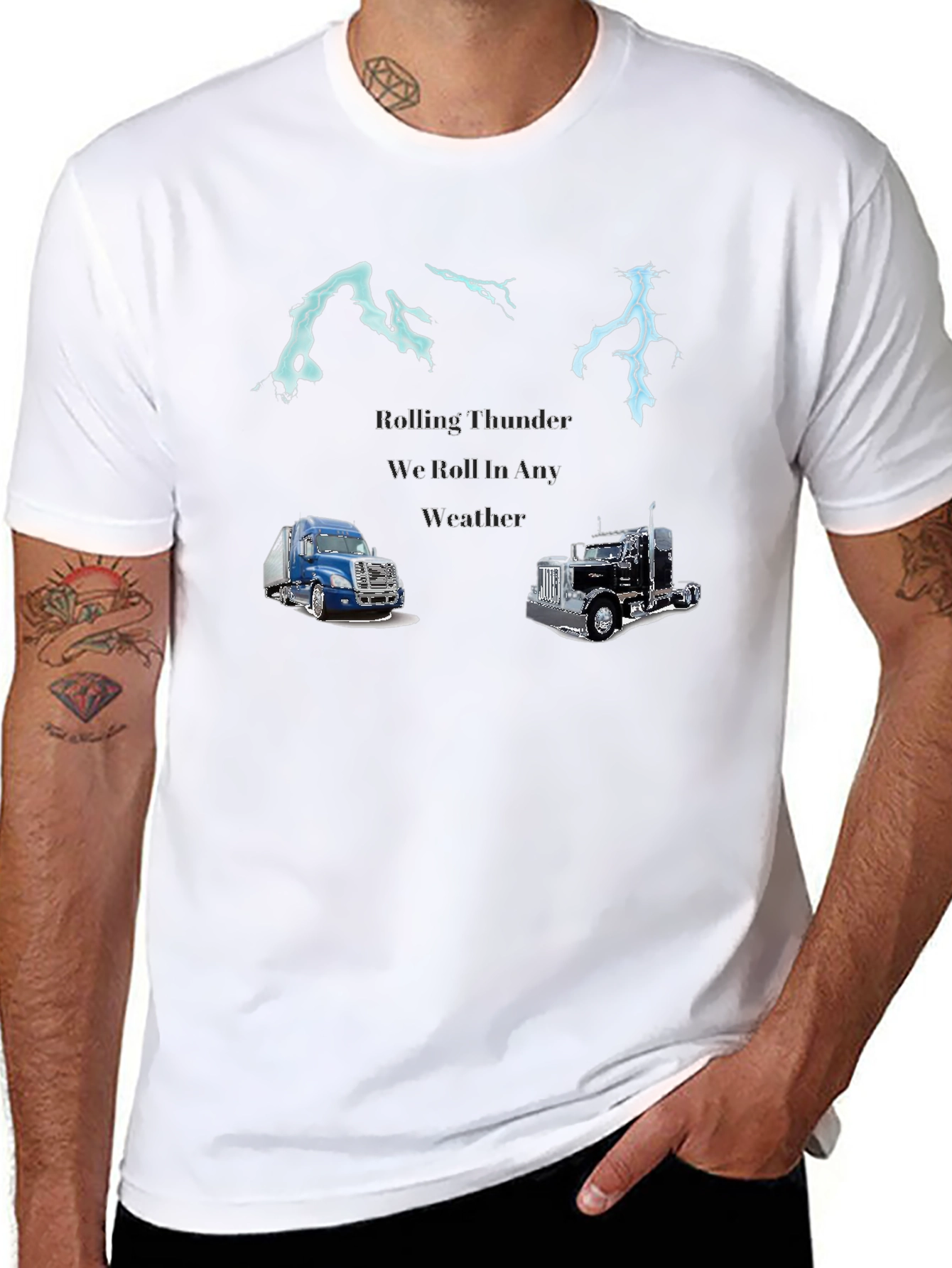 Rolling Thunder Trucker T-Shirt - Ride in Any Weather