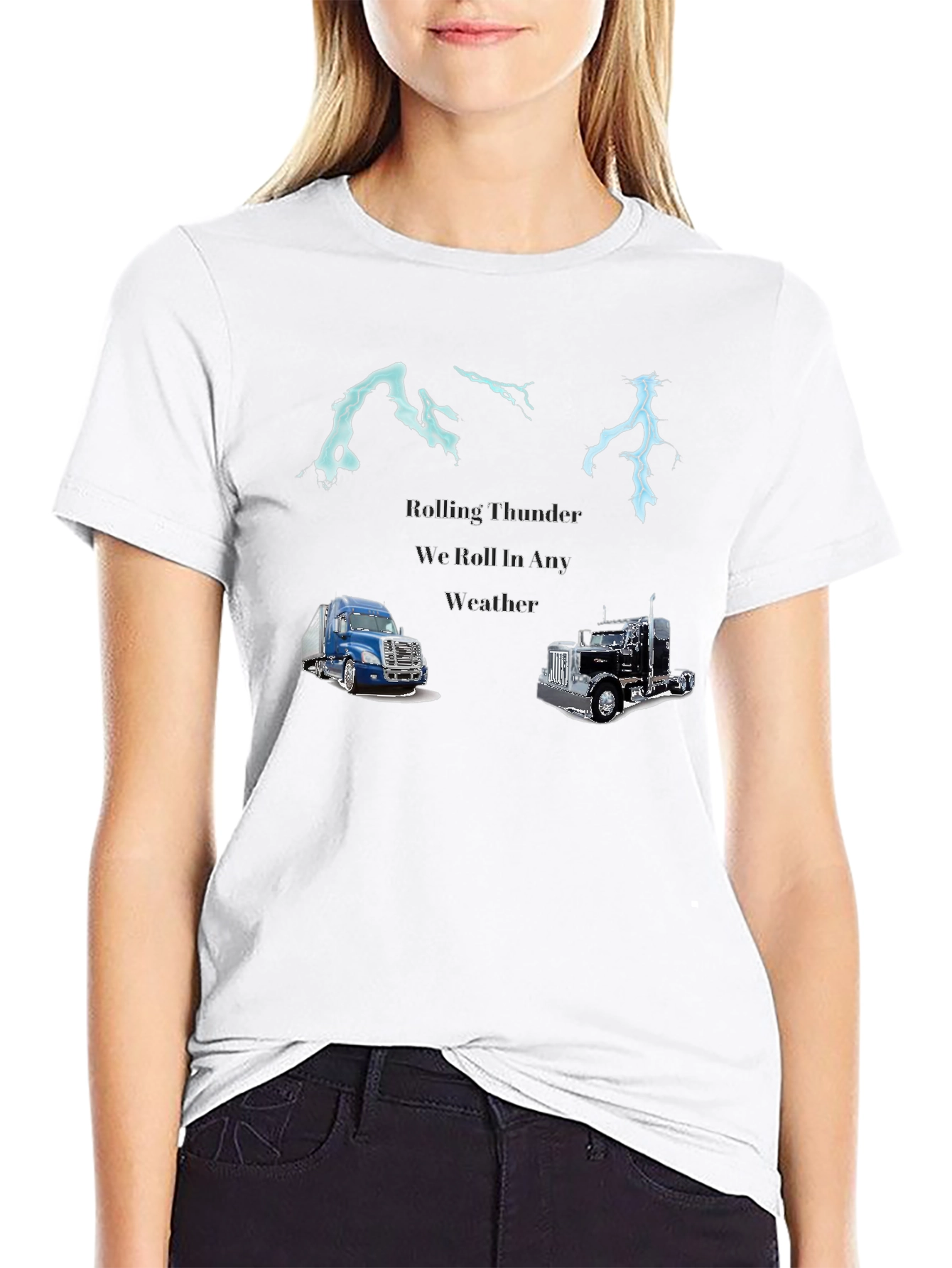 Rolling Thunder Trucker T-Shirt - Ride in Any Weather
