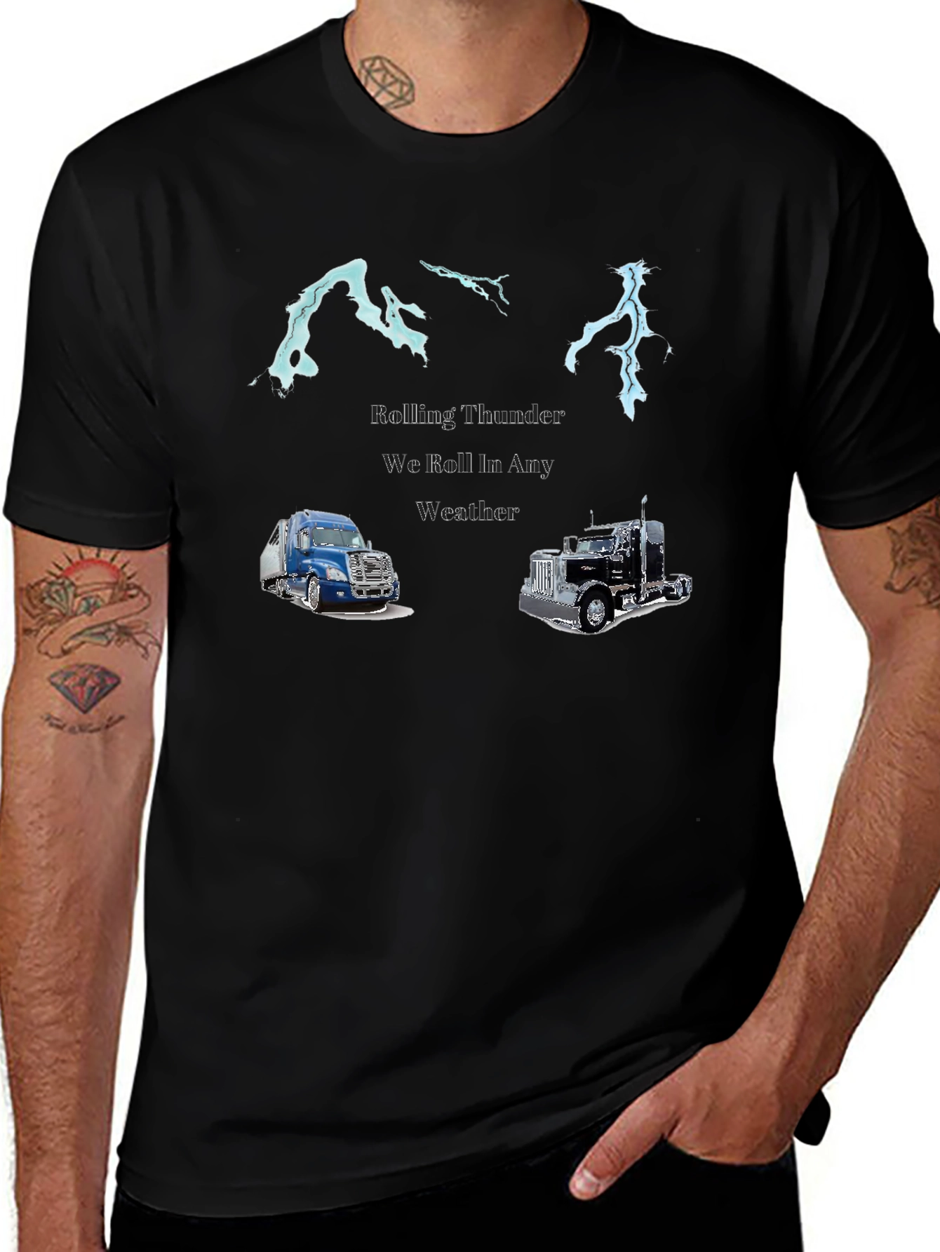Rolling Thunder Trucker T-Shirt - Ride in Any Weather