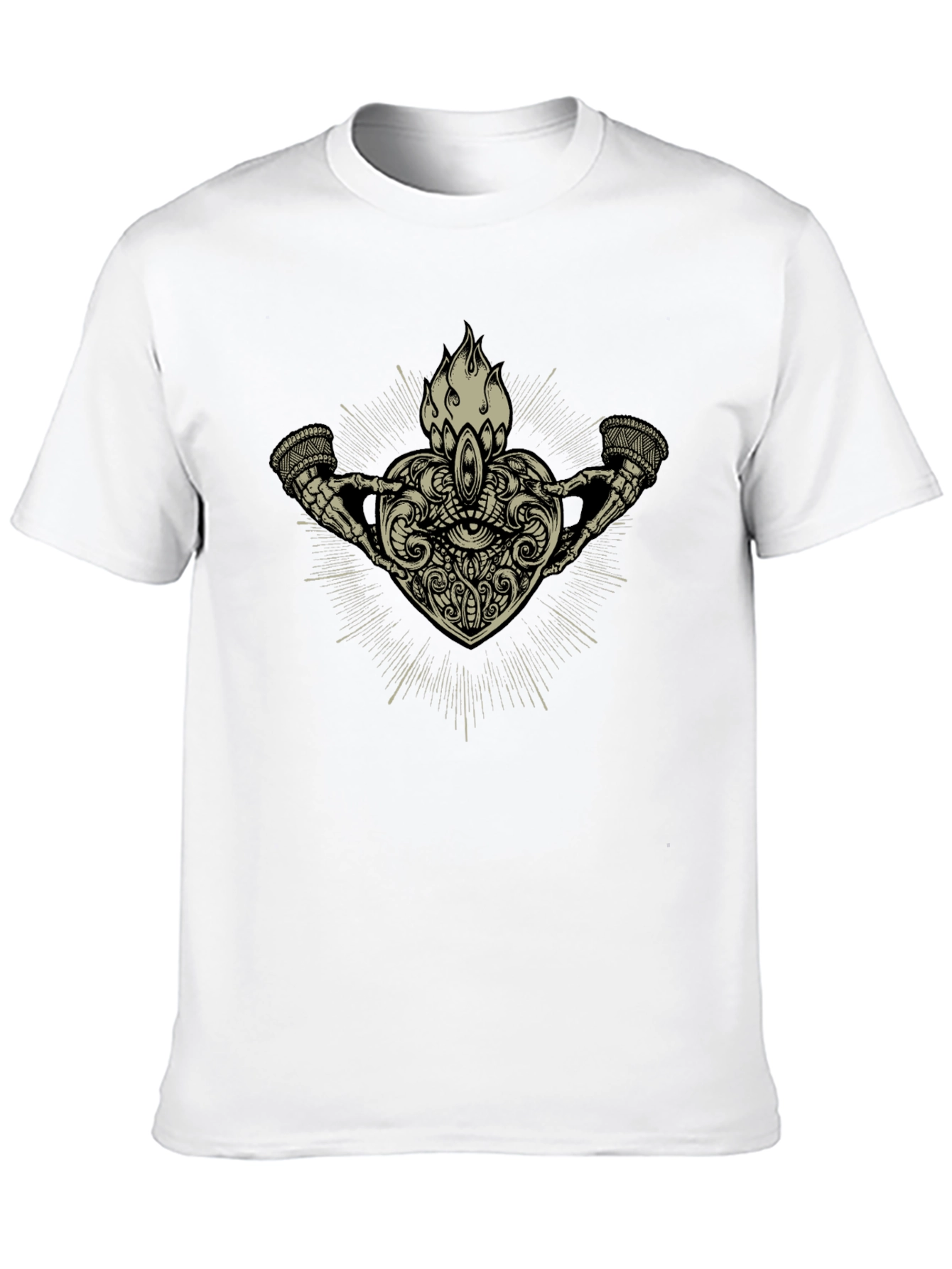 Mystic Heart Graphic Tee - Black Cotton Shirt