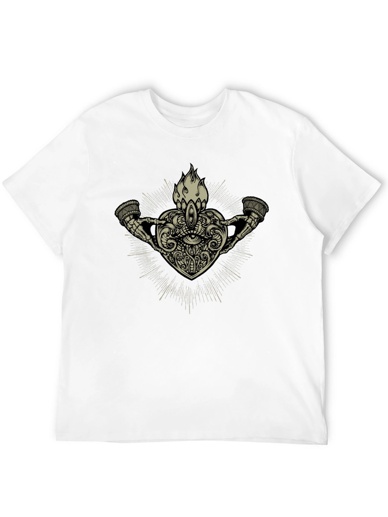 Mystic Heart Graphic Tee - Black Cotton Shirt
