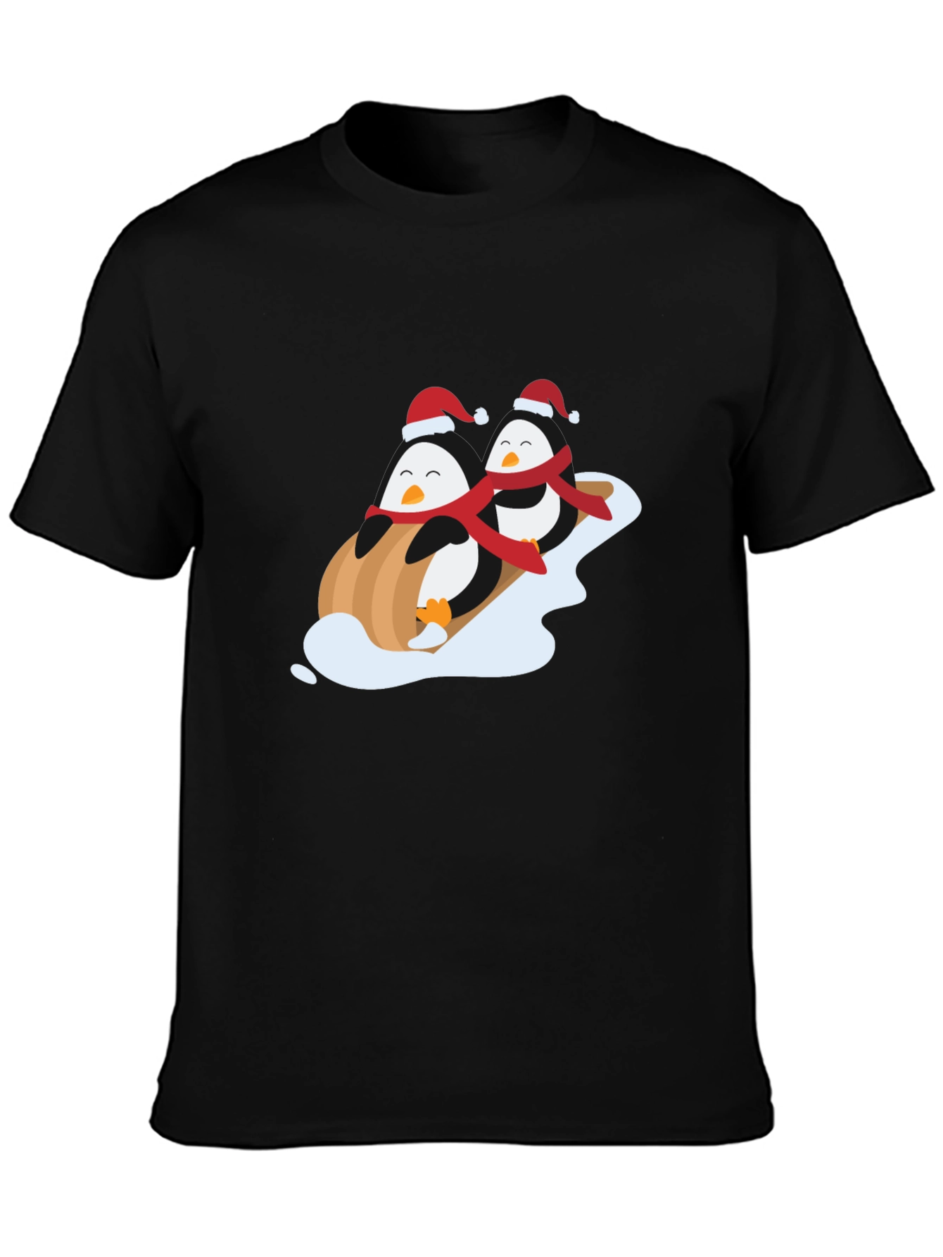 Penguin Sledding Holiday T-Shirt