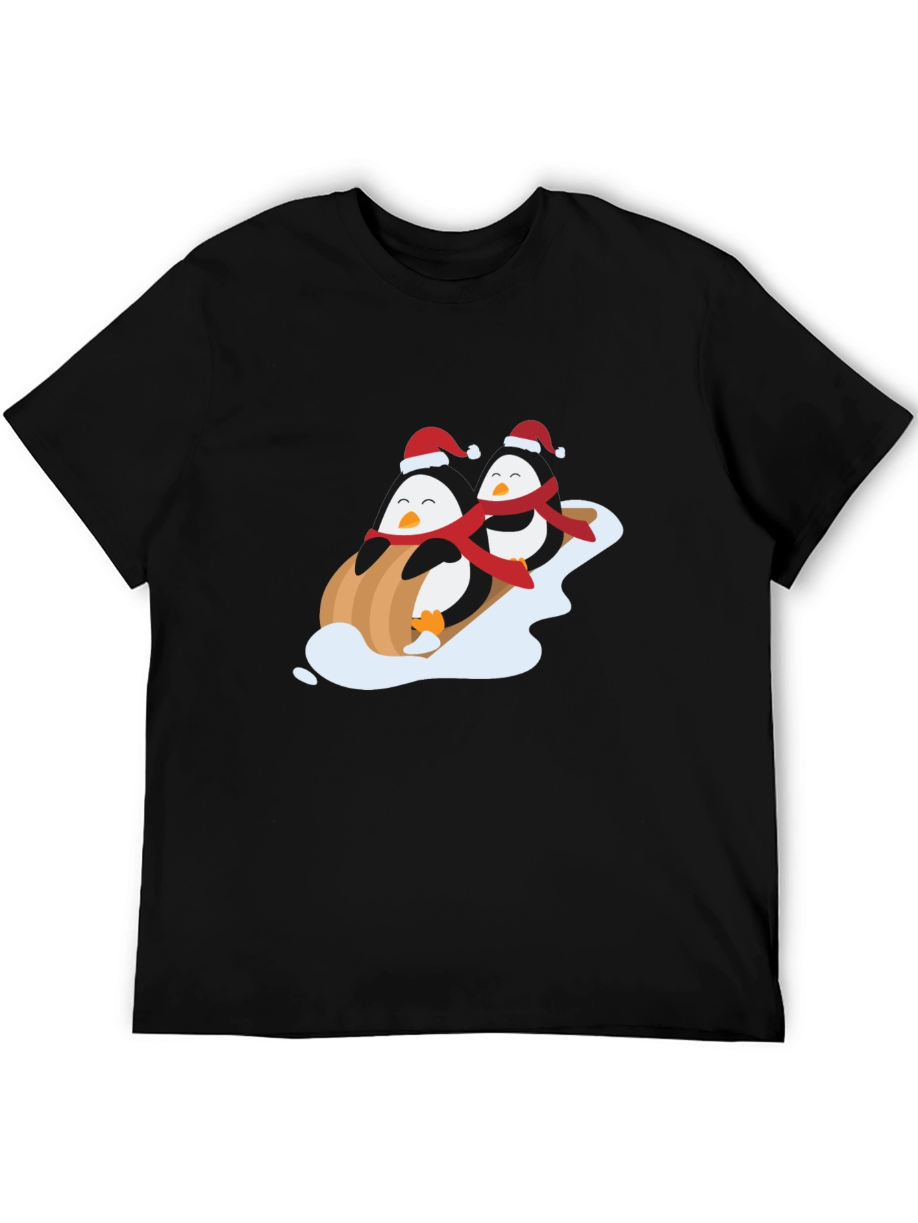 Penguin Sledding Holiday T-Shirt