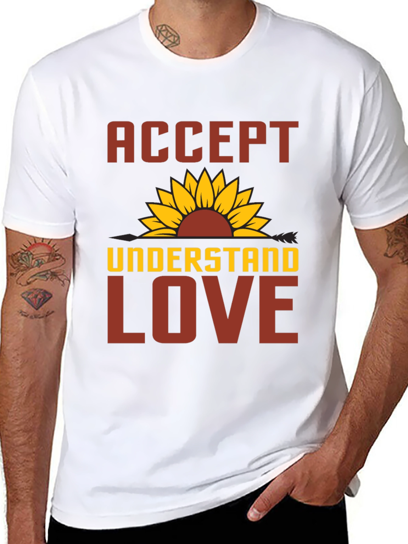 Accept Understand Love Sunflower Graphic Tee