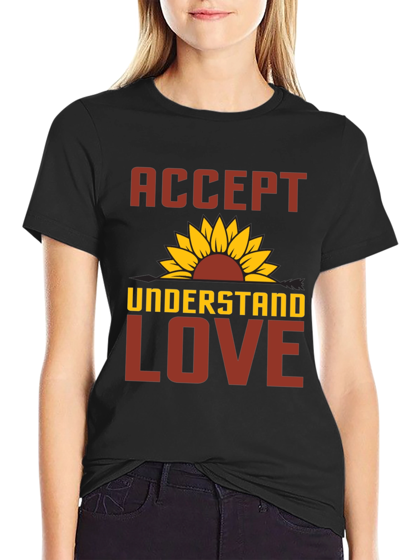 Accept Understand Love Sunflower Graphic Tee
