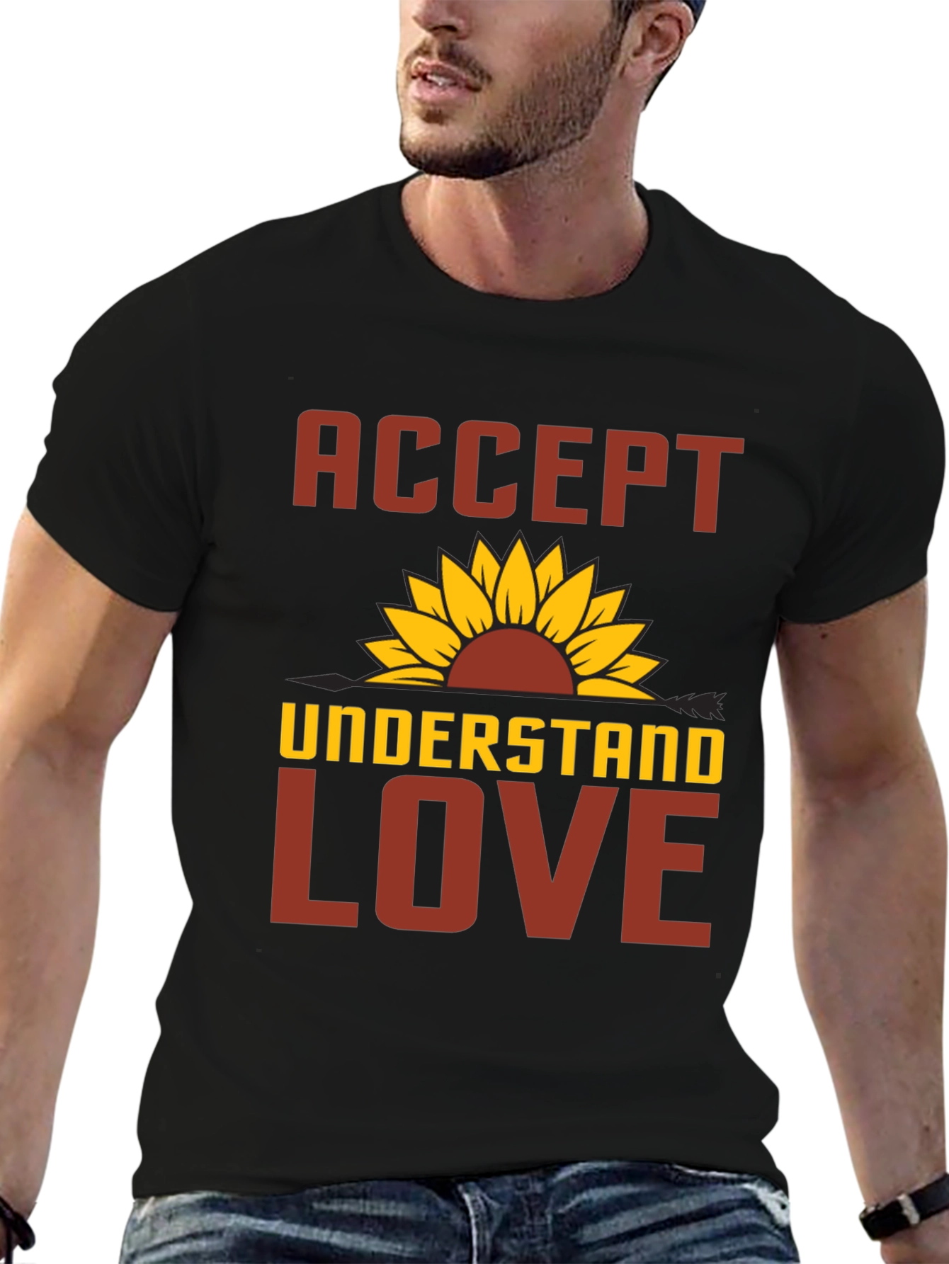 Accept Understand Love Sunflower Graphic Tee