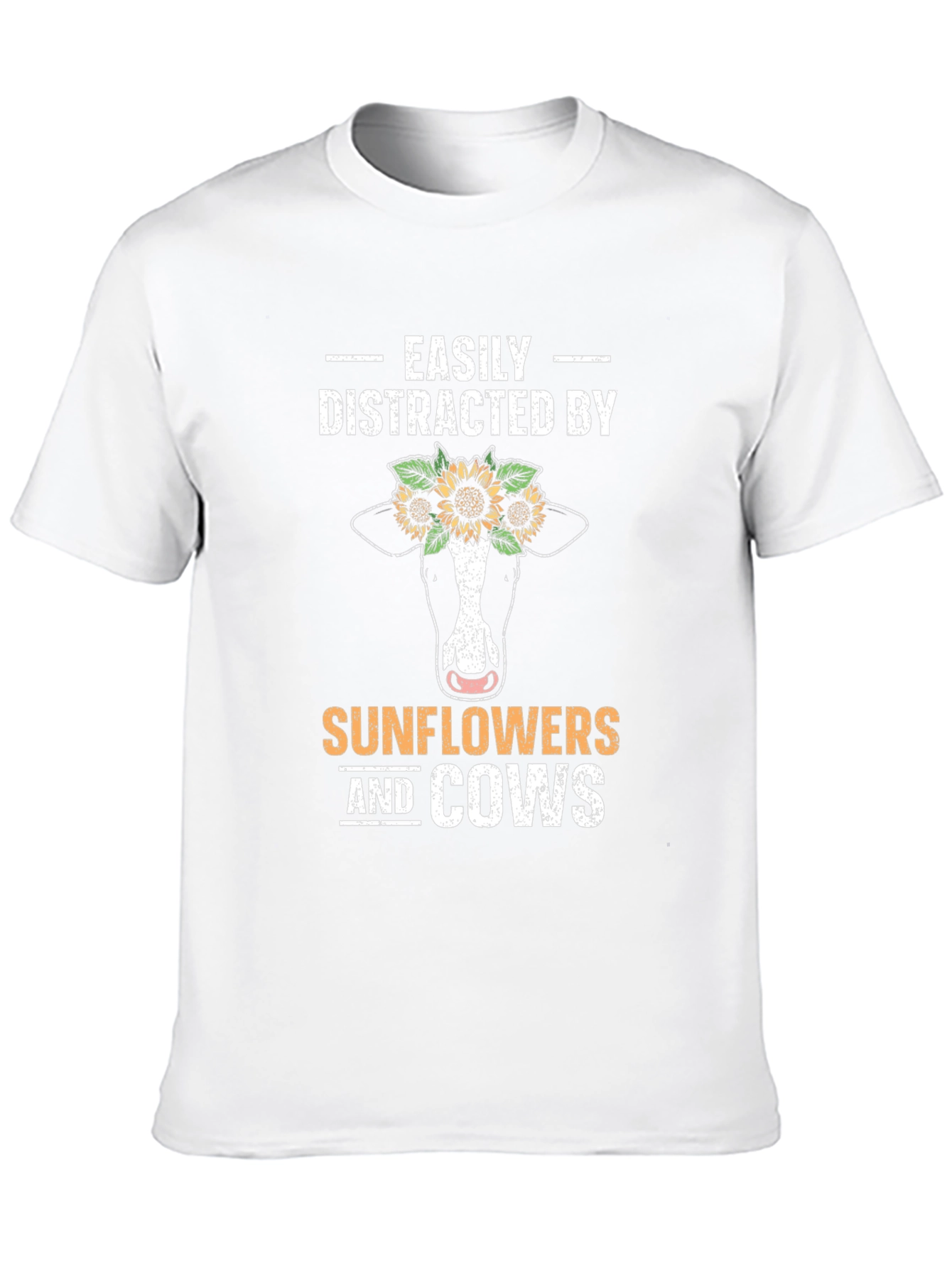 Easily Distracted By Sunflowers And Cows T-Shirt