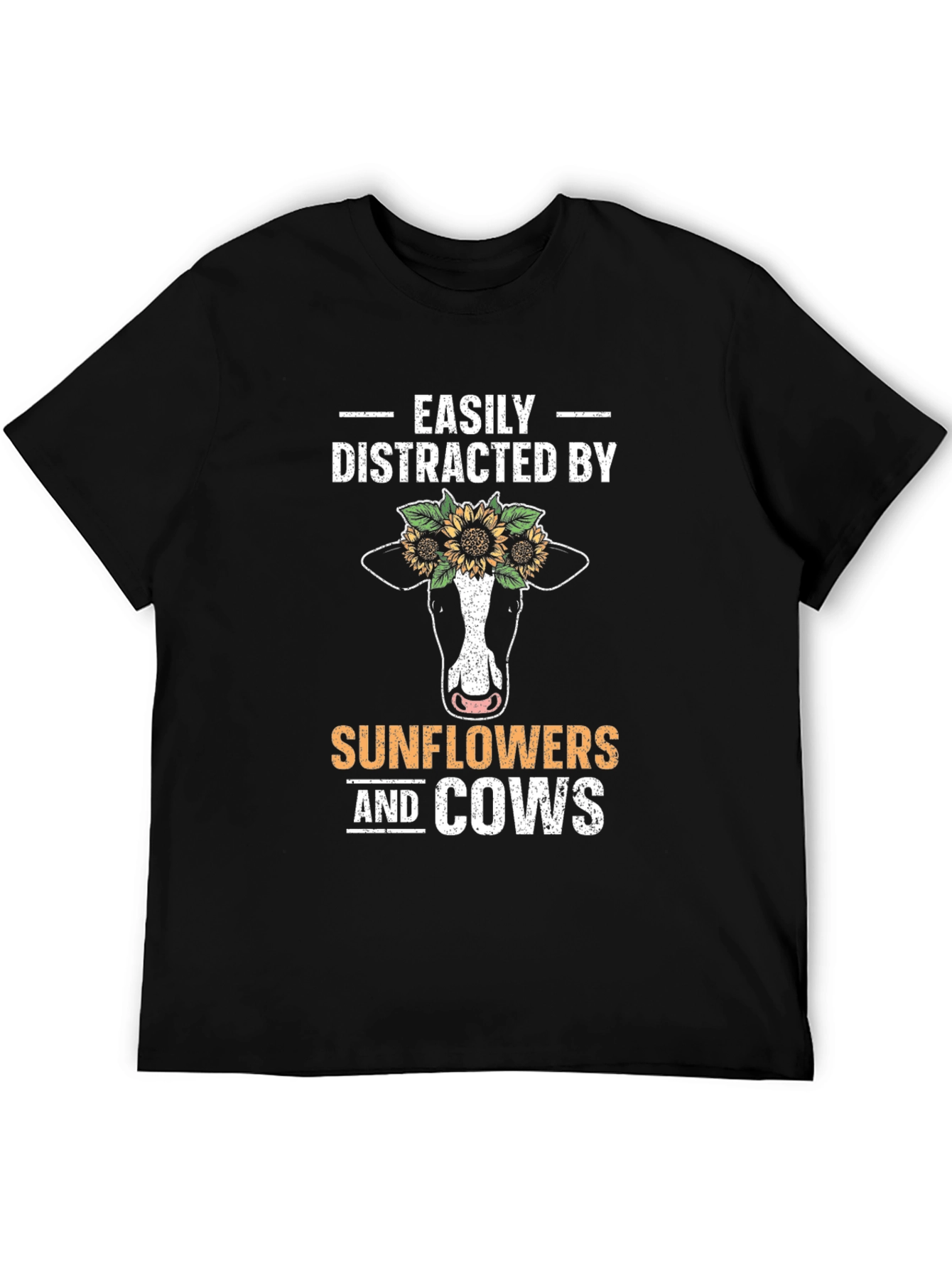 Easily Distracted By Sunflowers And Cows T-Shirt