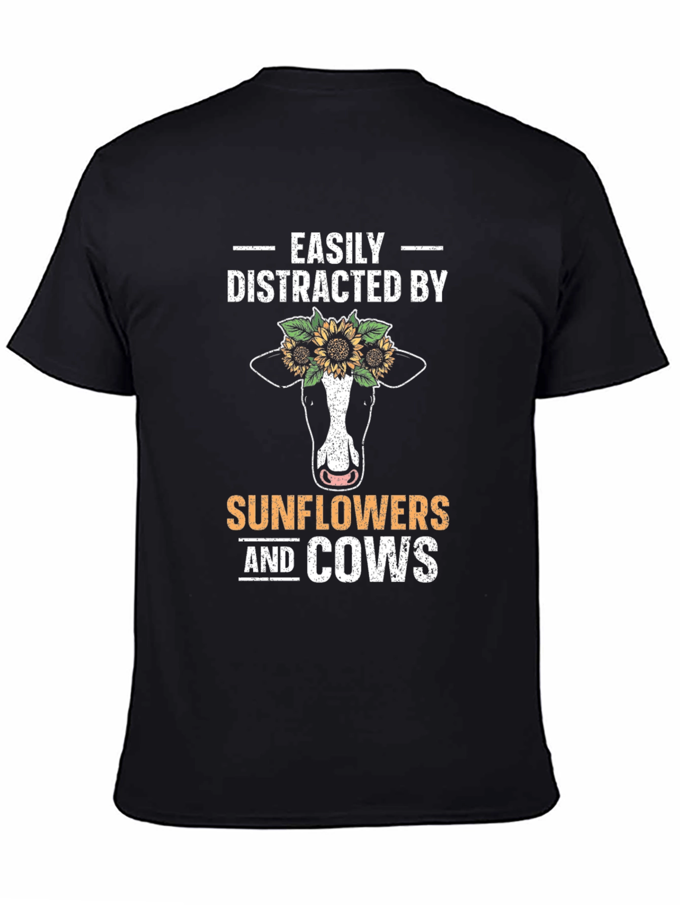 Easily Distracted By Sunflowers And Cows T-Shirt