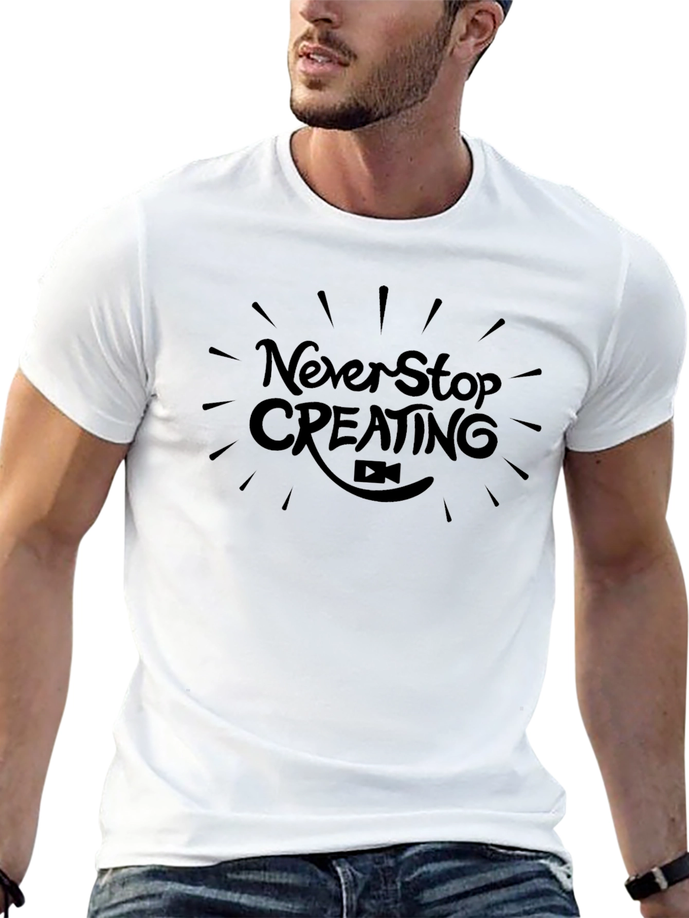 Never Stop Creating Black T-Shirt