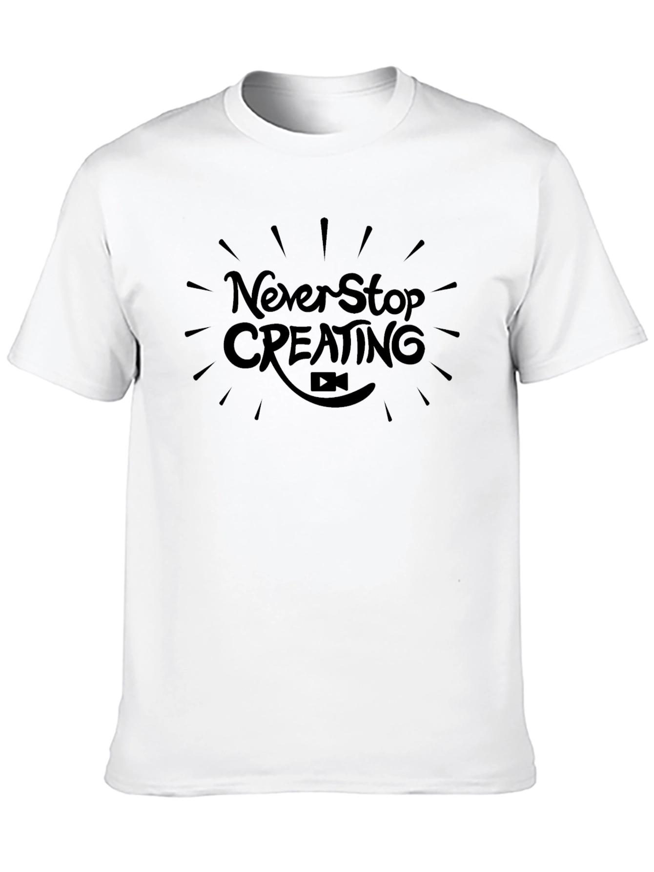 Never Stop Creating Black T-Shirt