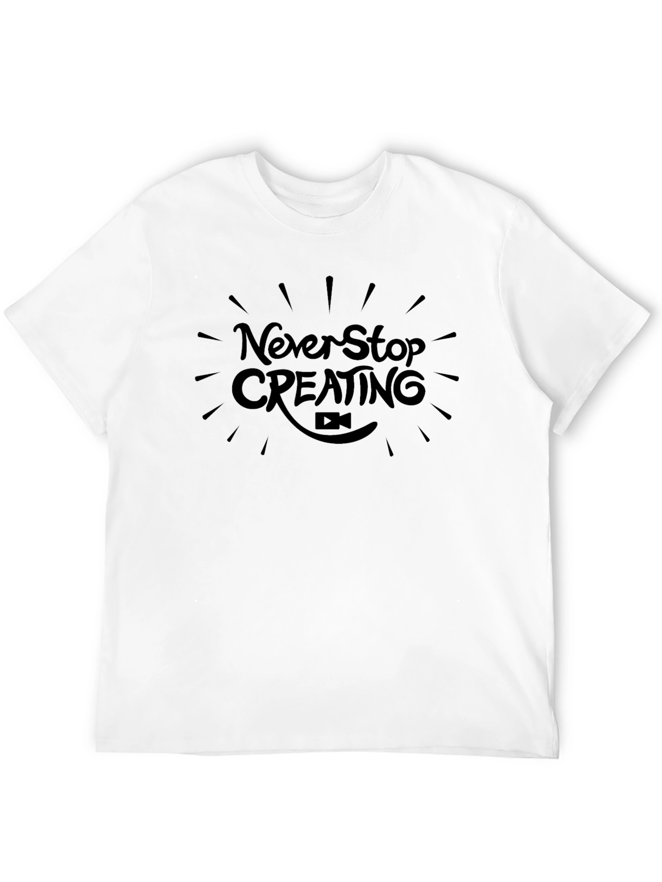 Never Stop Creating Black T-Shirt