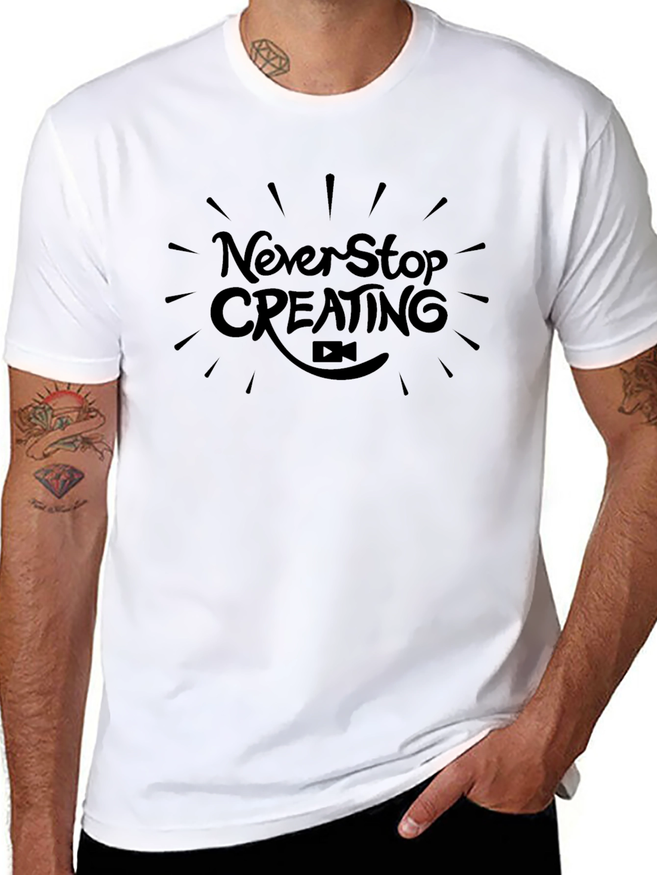 Never Stop Creating Black T-Shirt