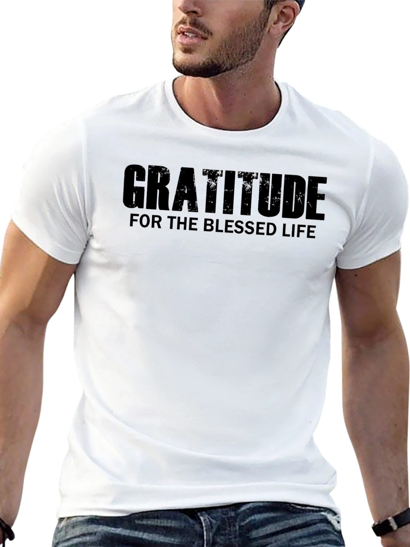 Gratitude Black T-Shirt: Blessed Life