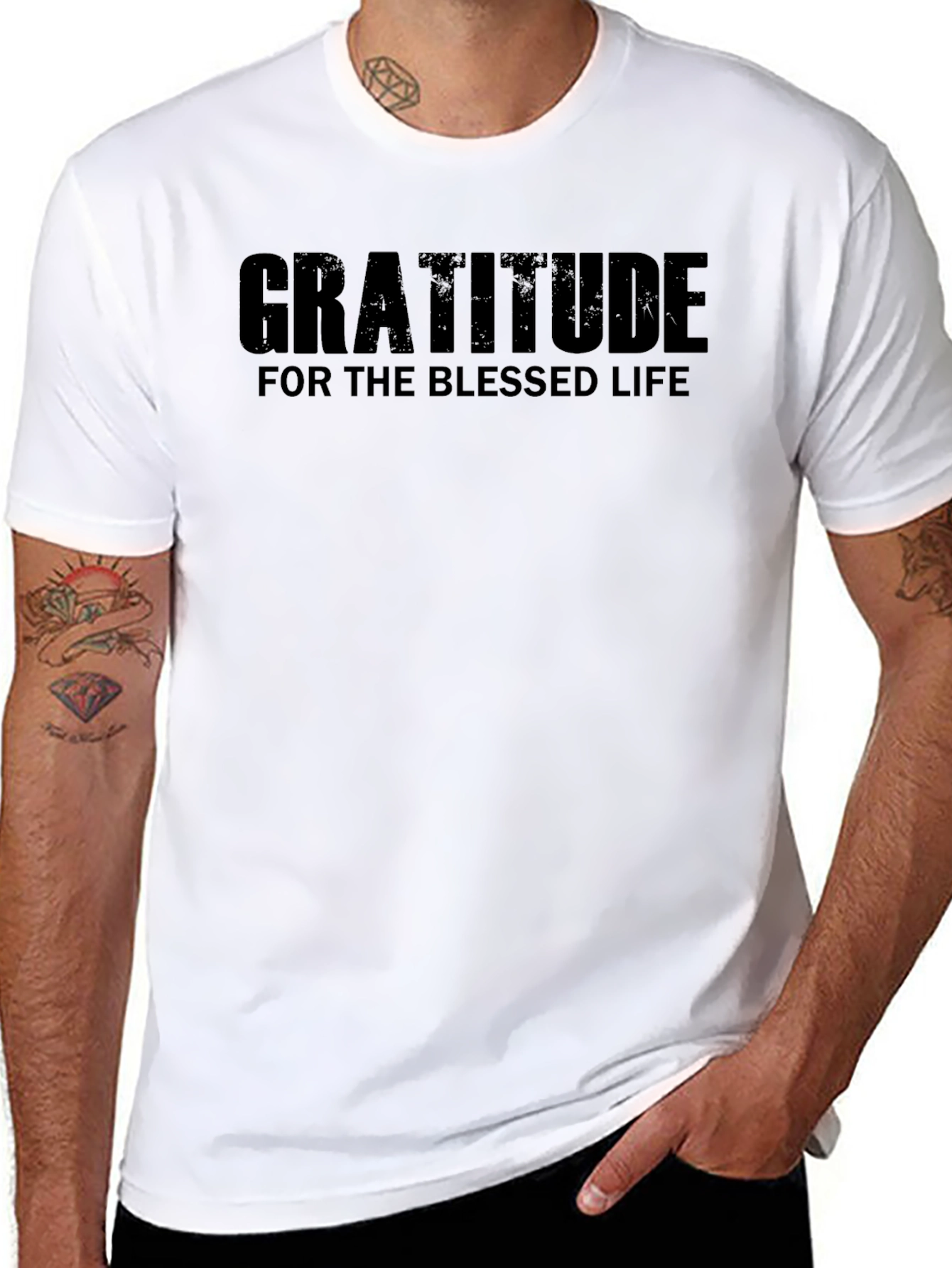 Gratitude Black T-Shirt: Blessed Life