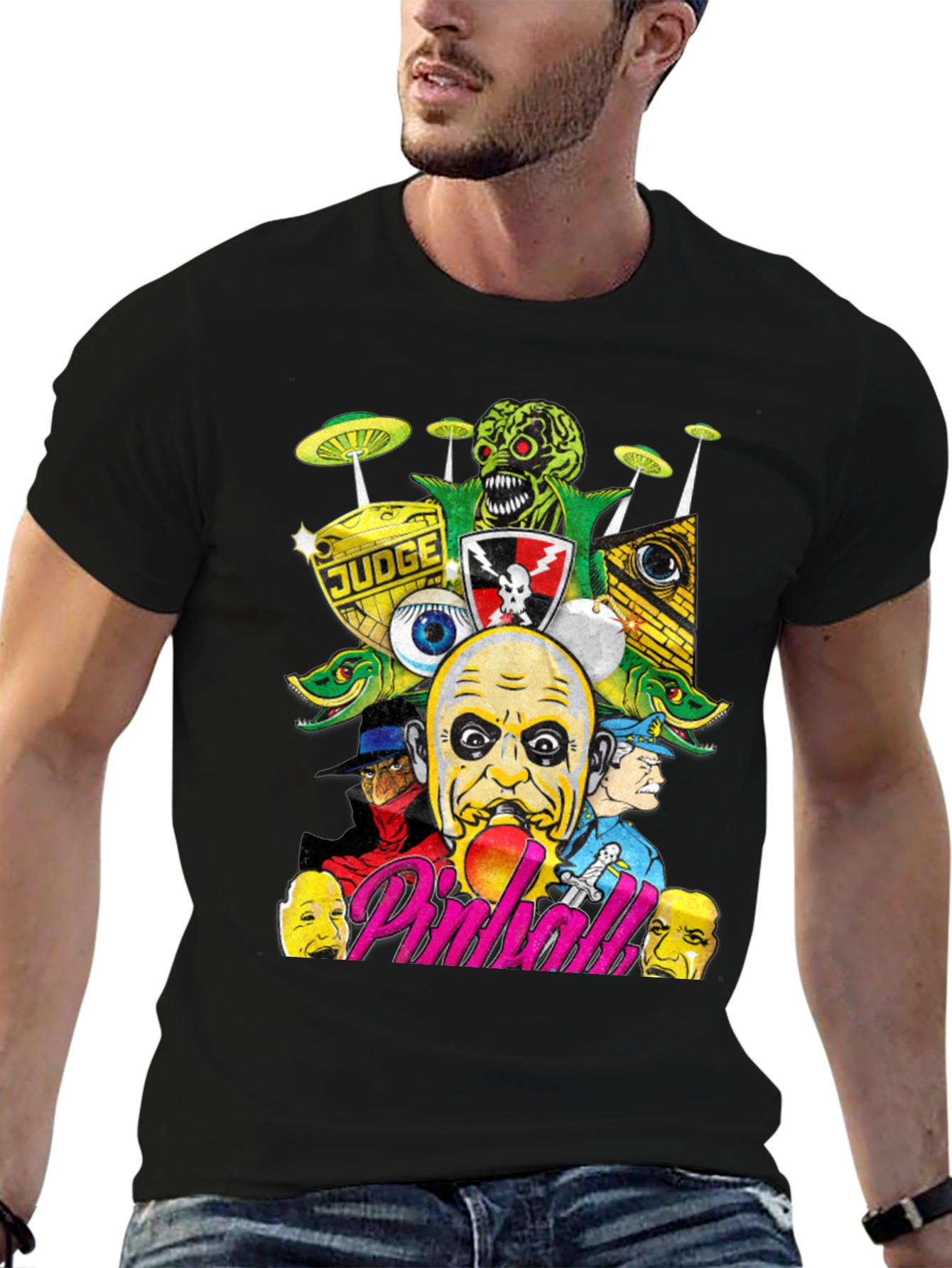 Horror Pinball Black T-Shirt